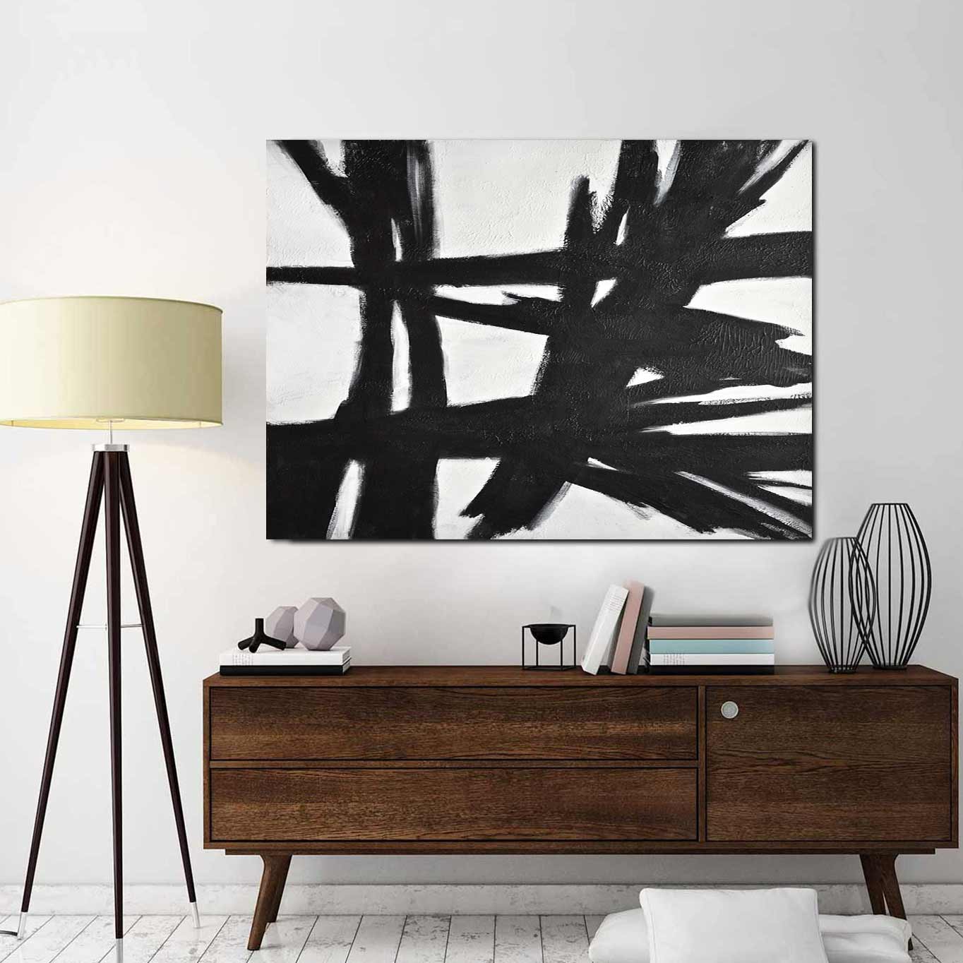 Black White Abstract Expressionist