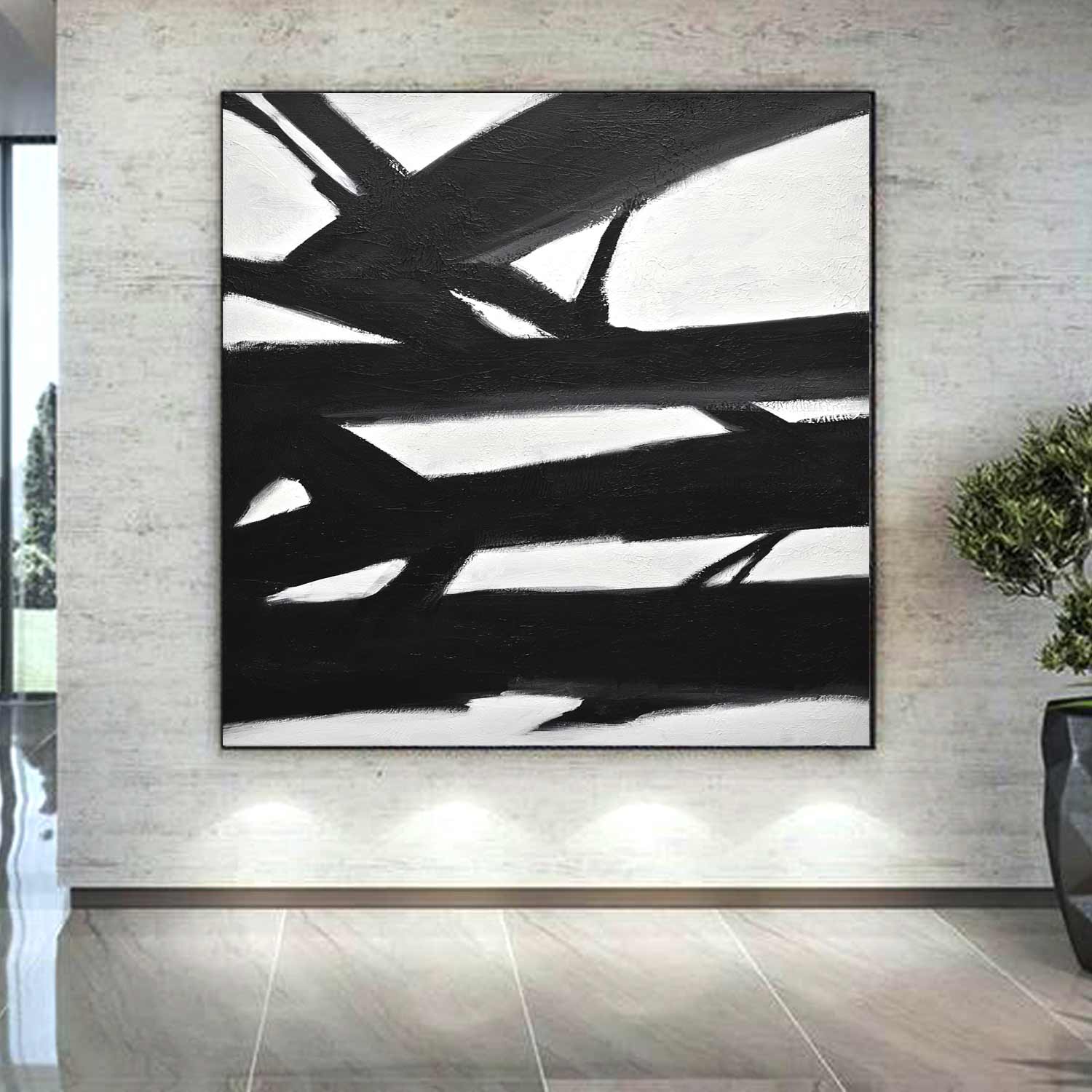 monochrome abstract painting