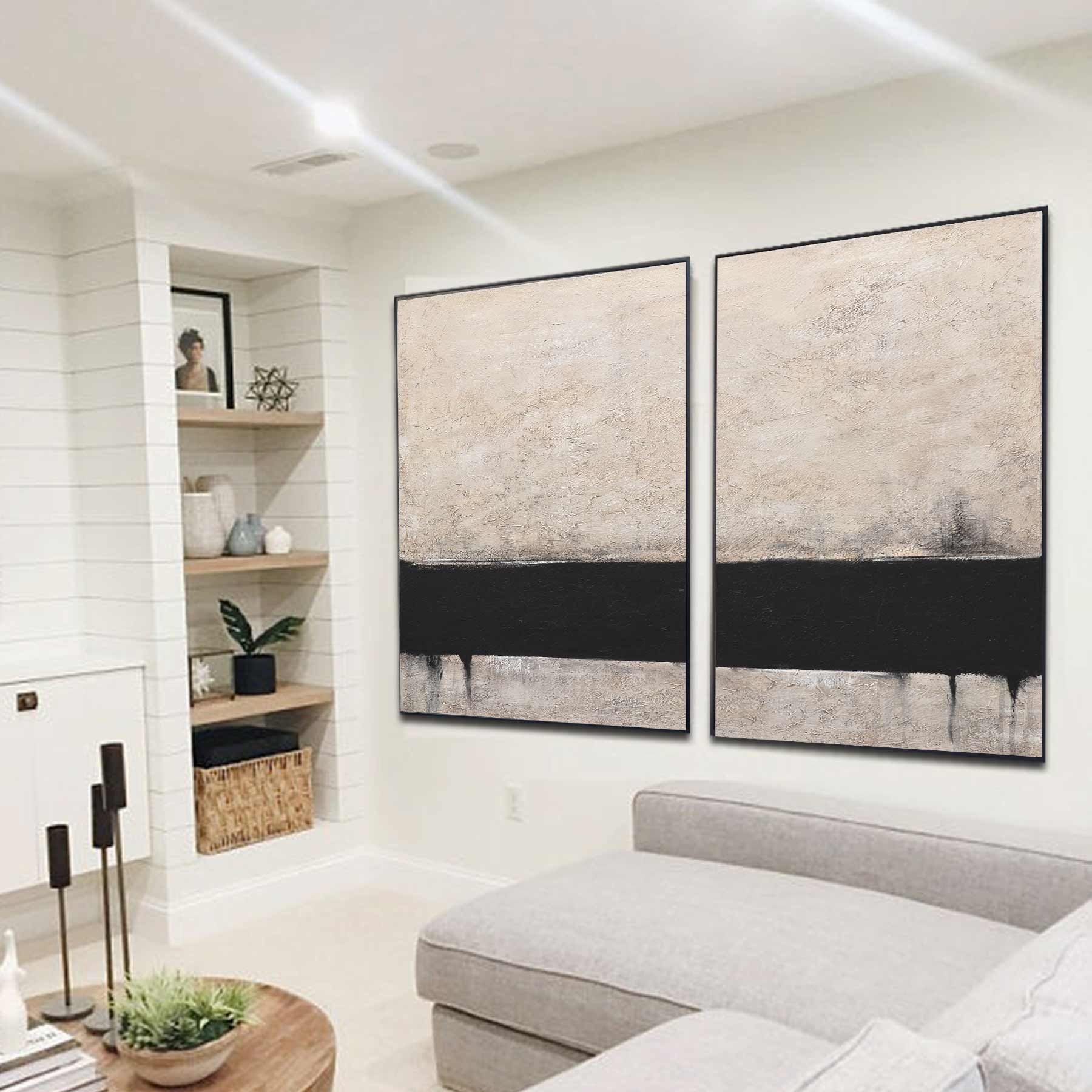 2 Panel Wall Art Neutral Tones