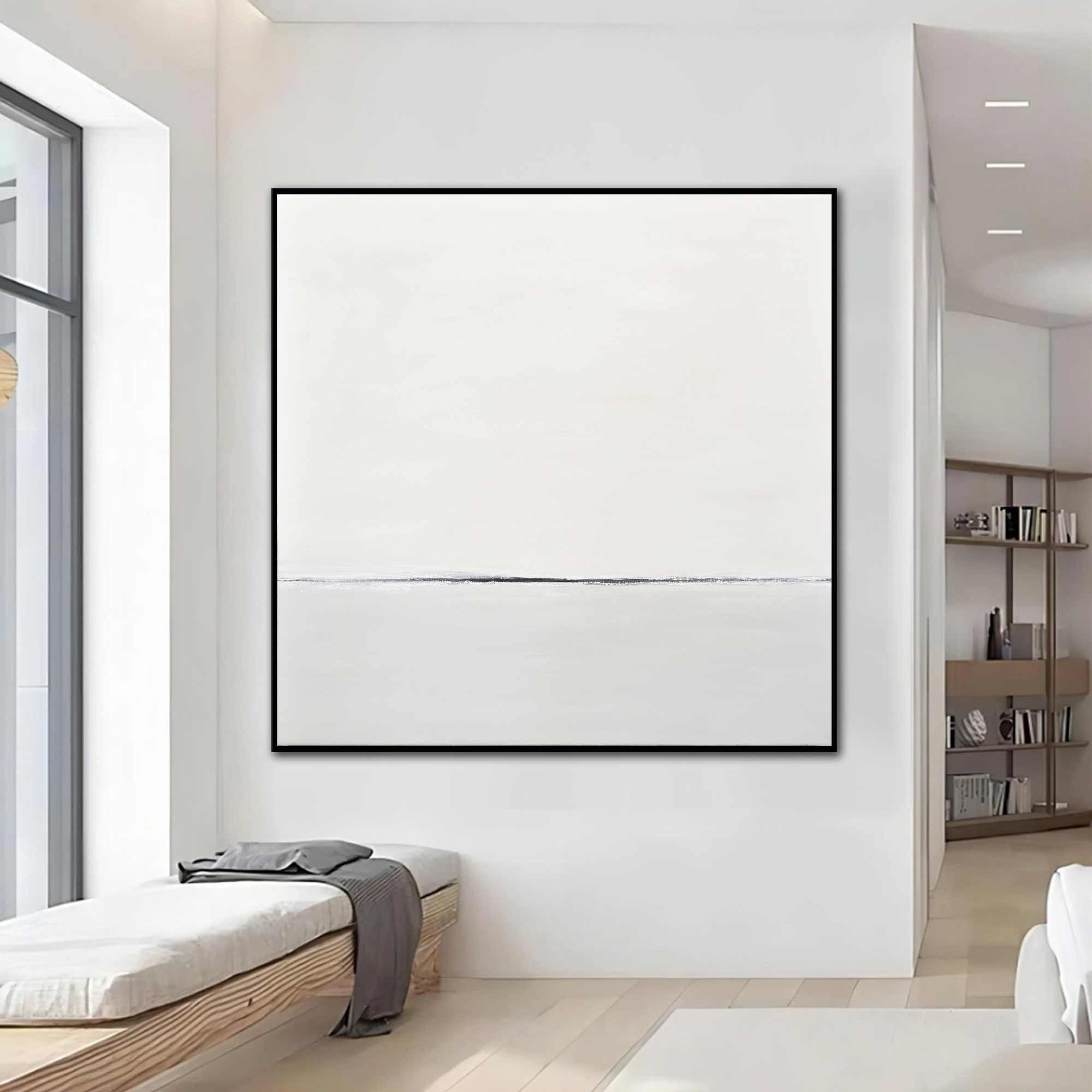 Hand Painted Minimal artwork Framed Painting Neutrals 