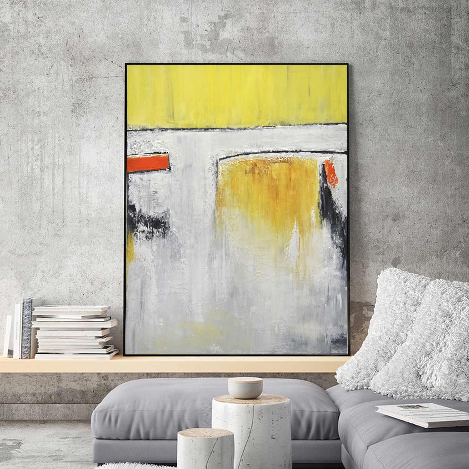 yellow abstract artwork