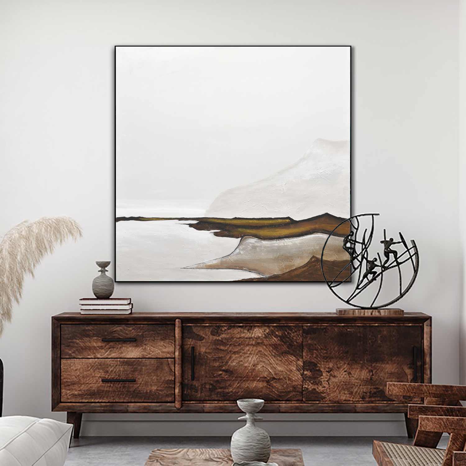 Minimalist Wall Art Cove Mountains Painting artwork