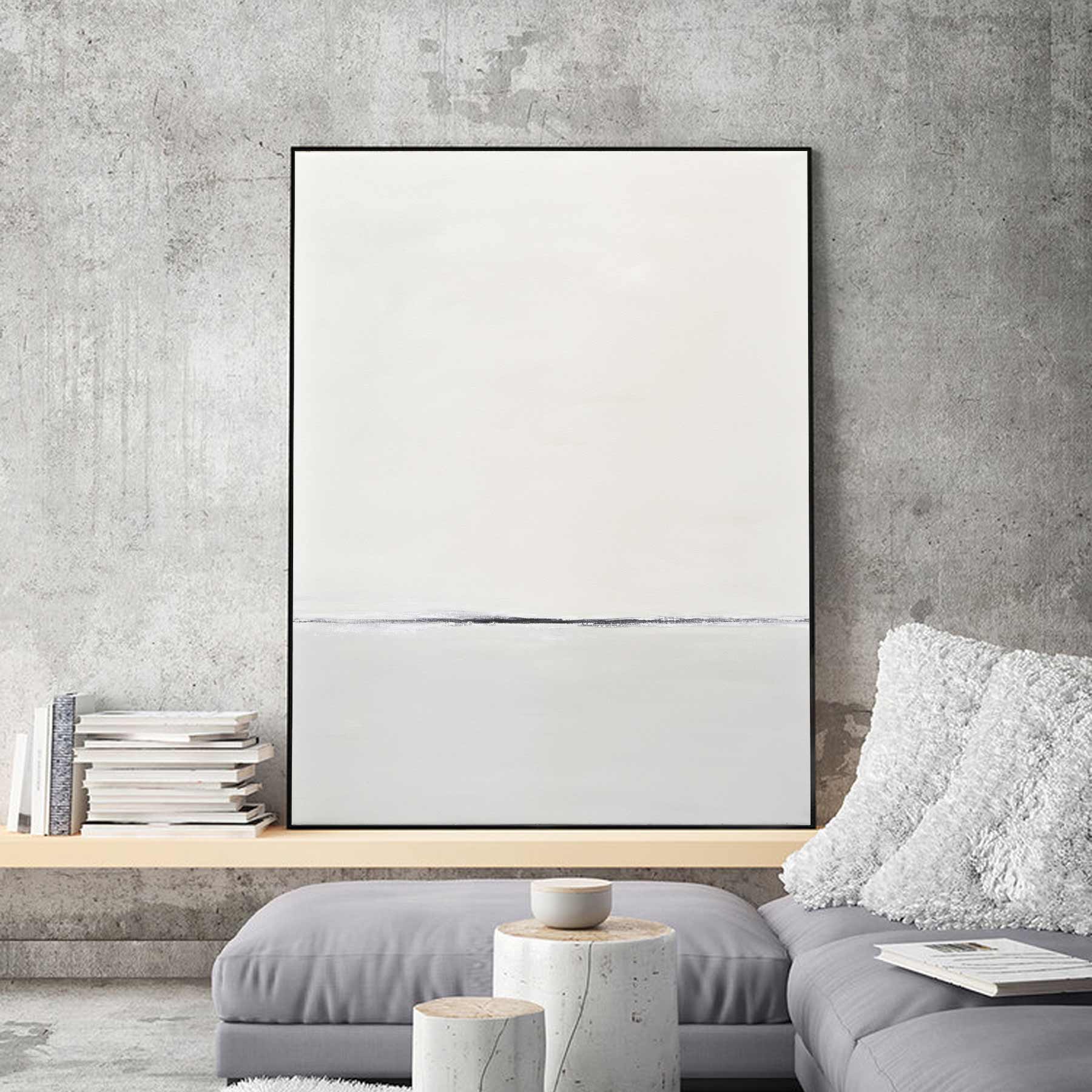 Neutral Minimalist Painting Decorative Clean Abstract