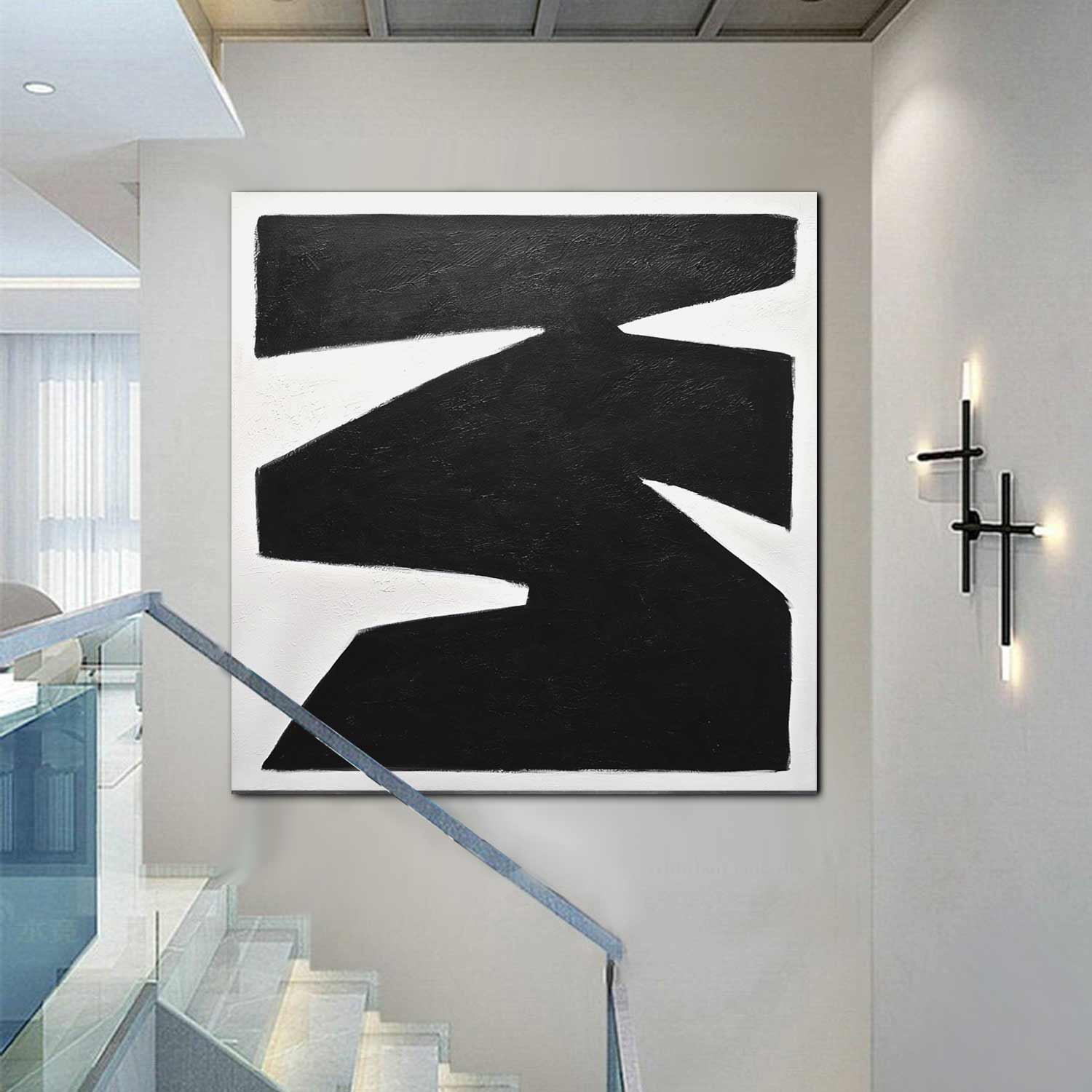 black and white painting