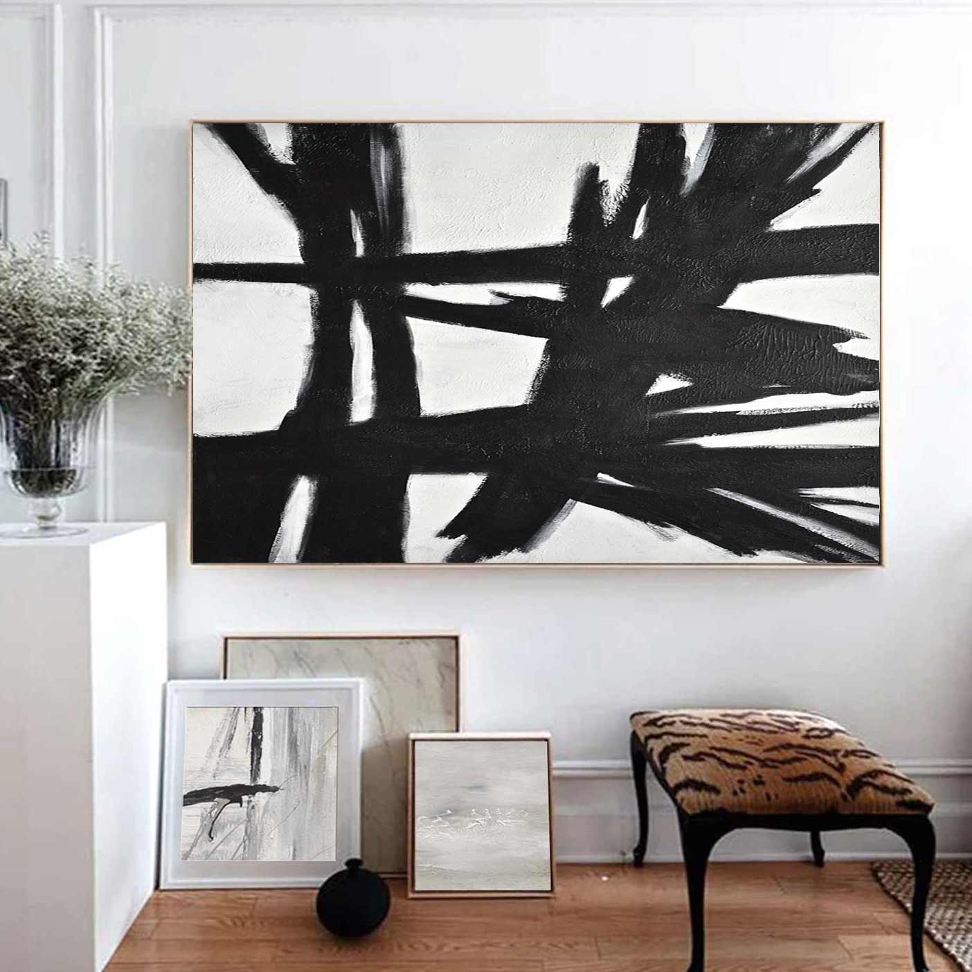 Black White Modernism Abstract