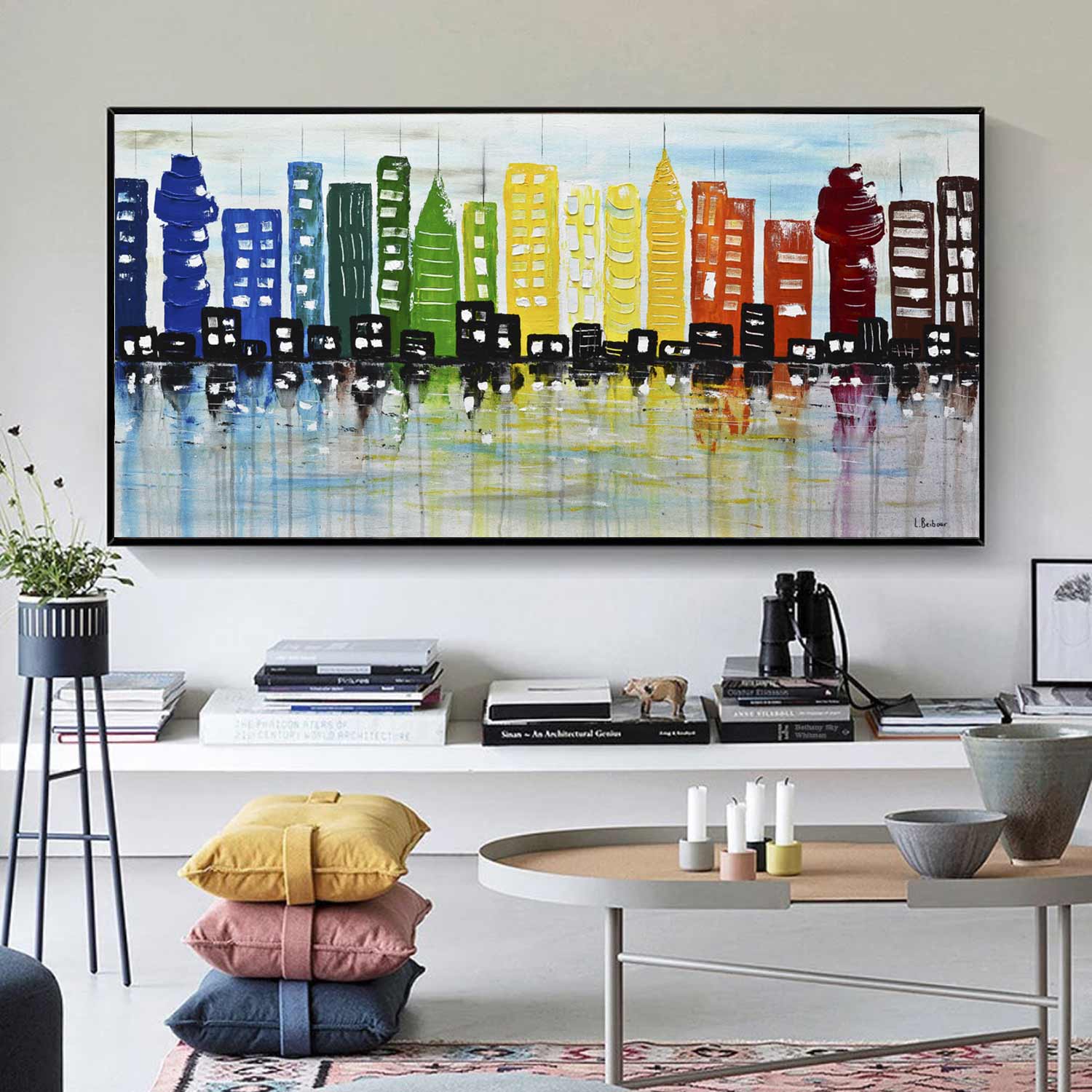 cityscape painting abstract