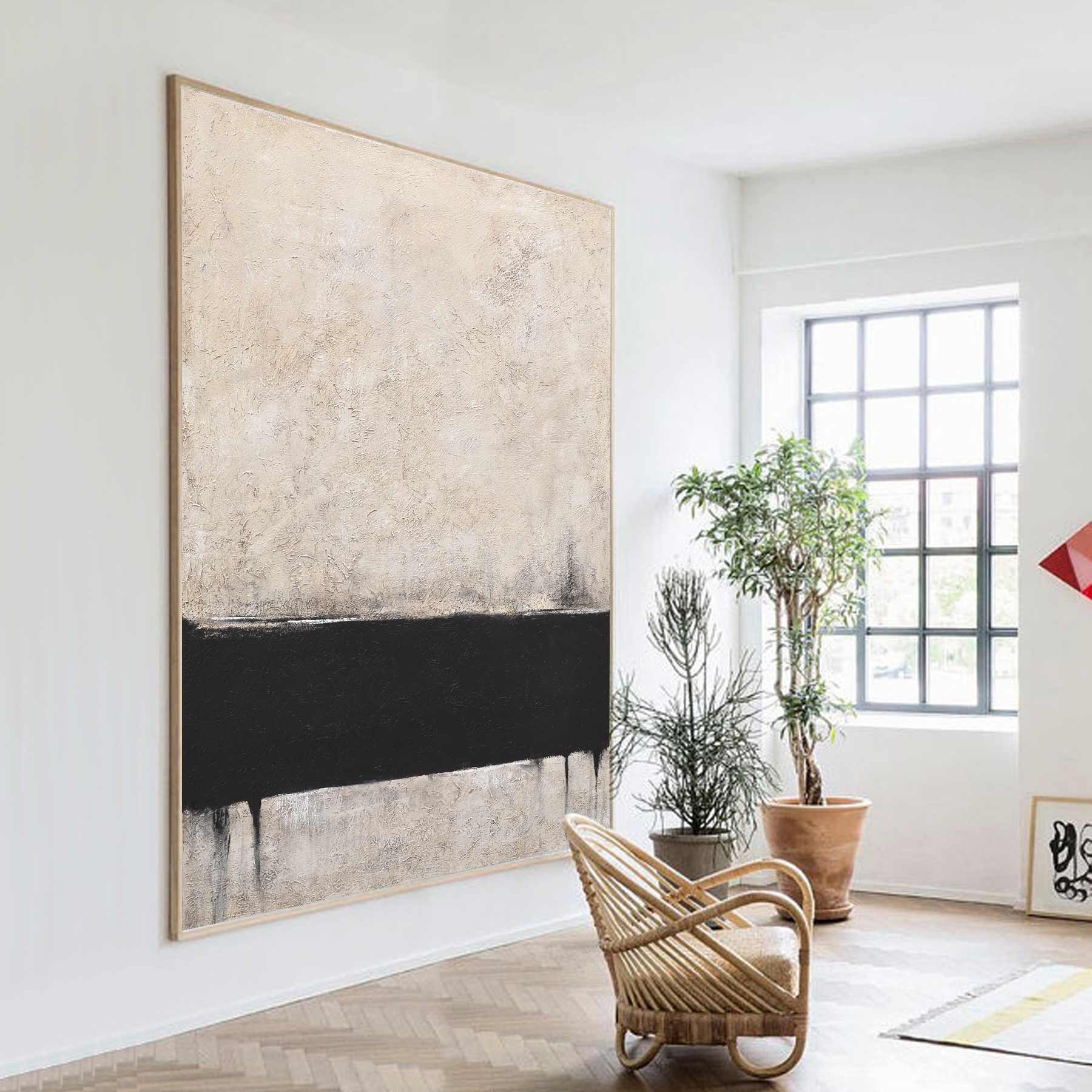 contemporary brown black painting in living room