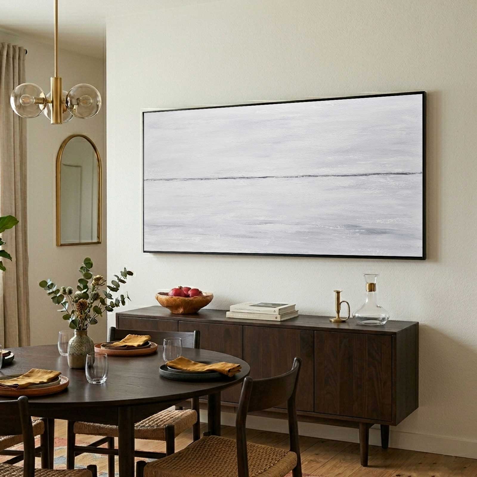 dining room painting minimal white painting