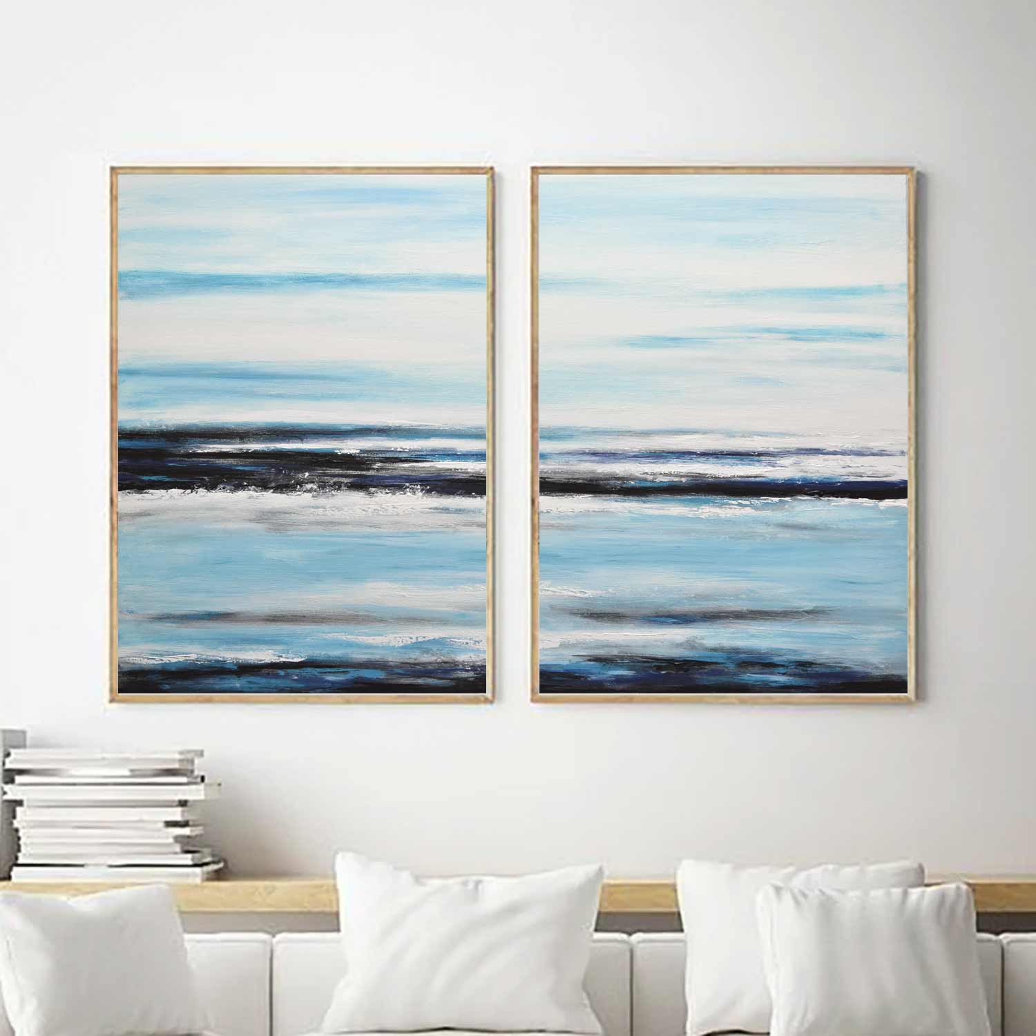 Set of 2 Large Canvas Paintings 2 Piece Wall Art Woman Pair Oil Paintings  Diptych Painting Set of 2 Music Anniversary Gift Paintings Set 