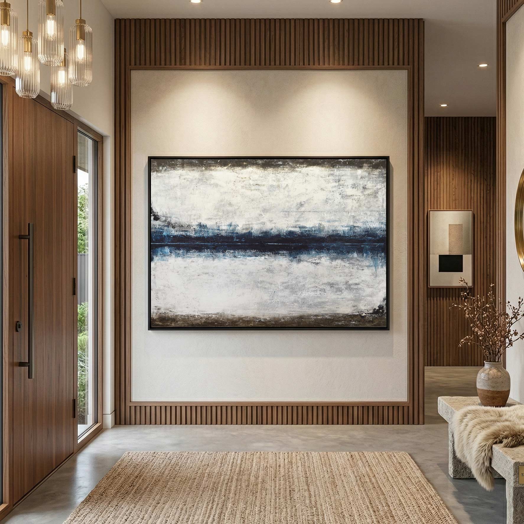 entryway art USA Made Painting Contemporary Abstract Wall Art Centerpiece 