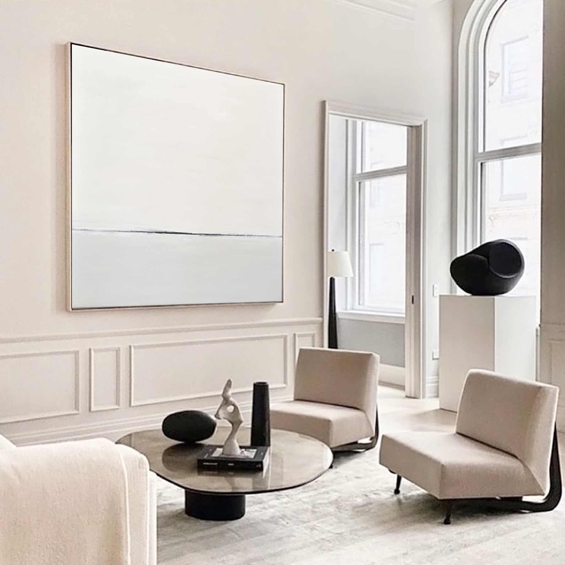 Minimal Framed Painting Neutrals Timeless Design