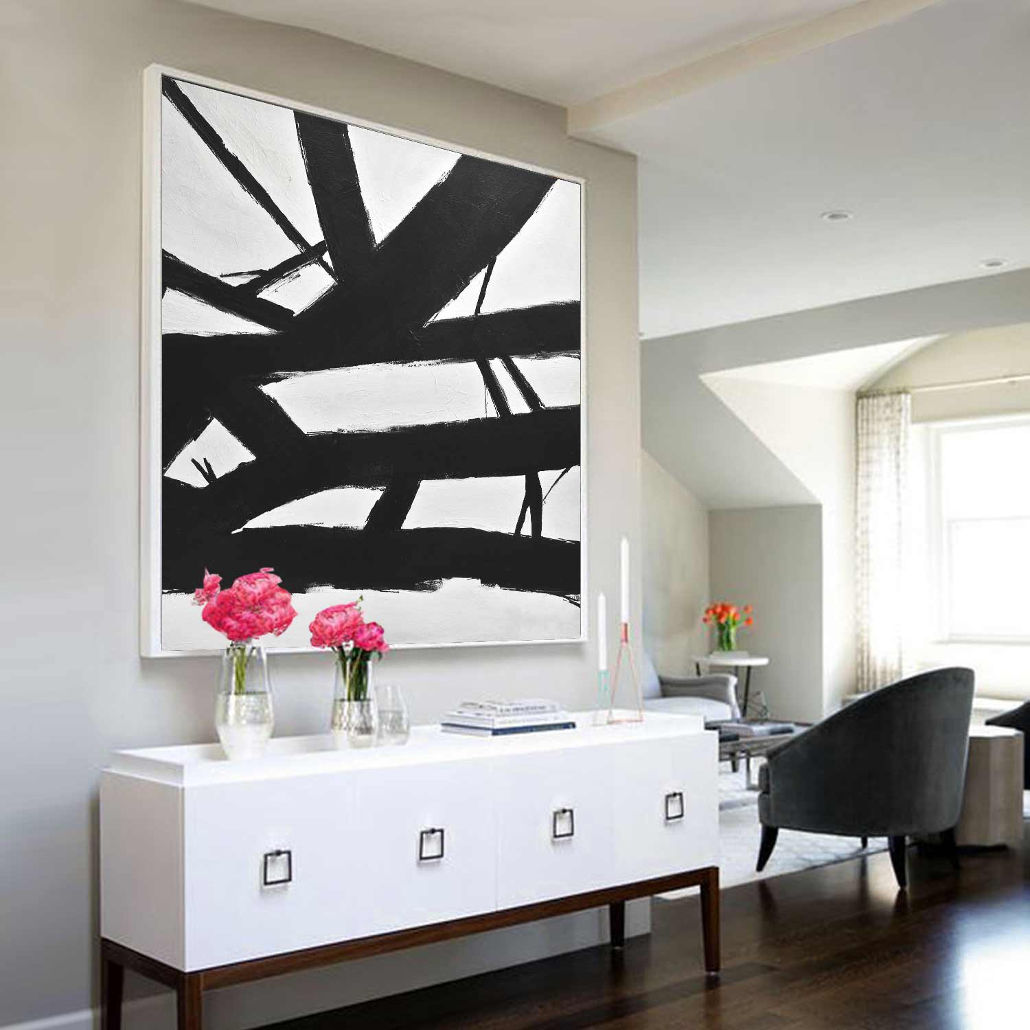 black white abstract franz kline art