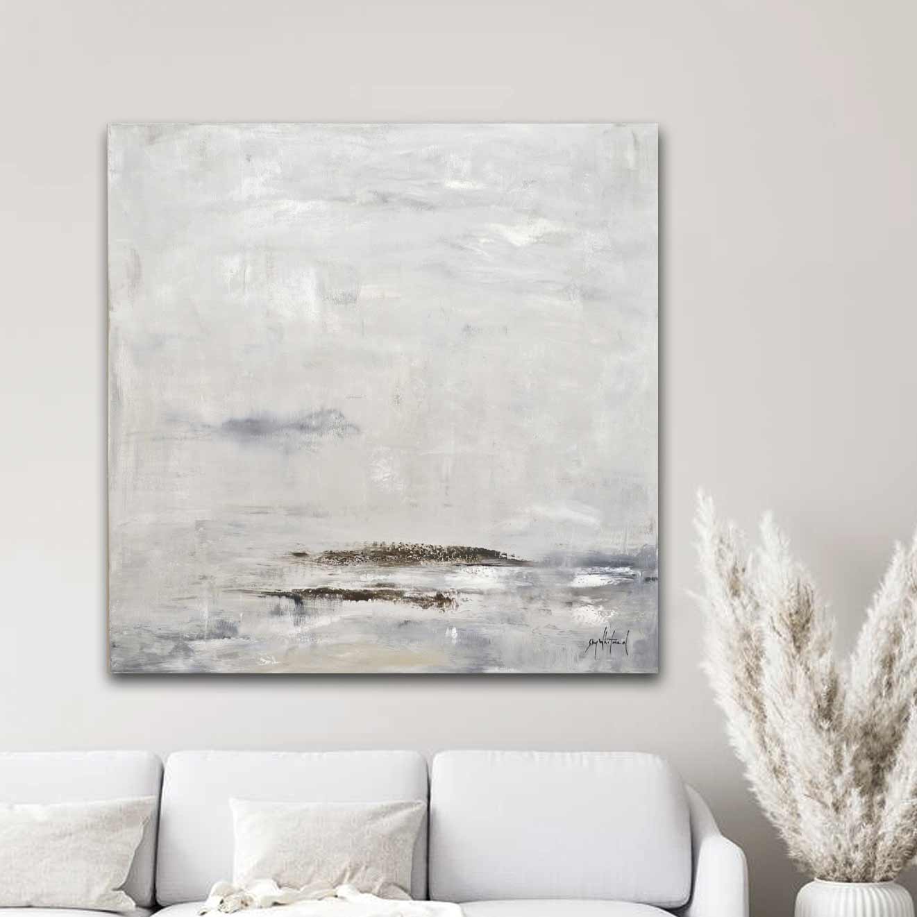 gray minimalist painting