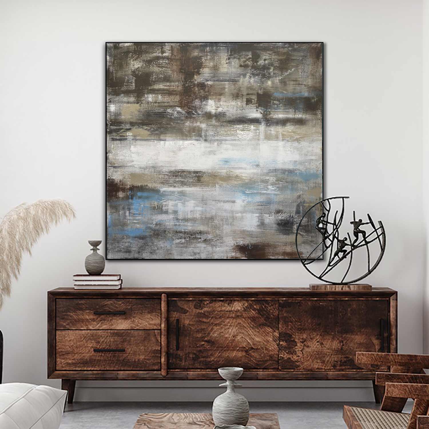 umber square home decor painting