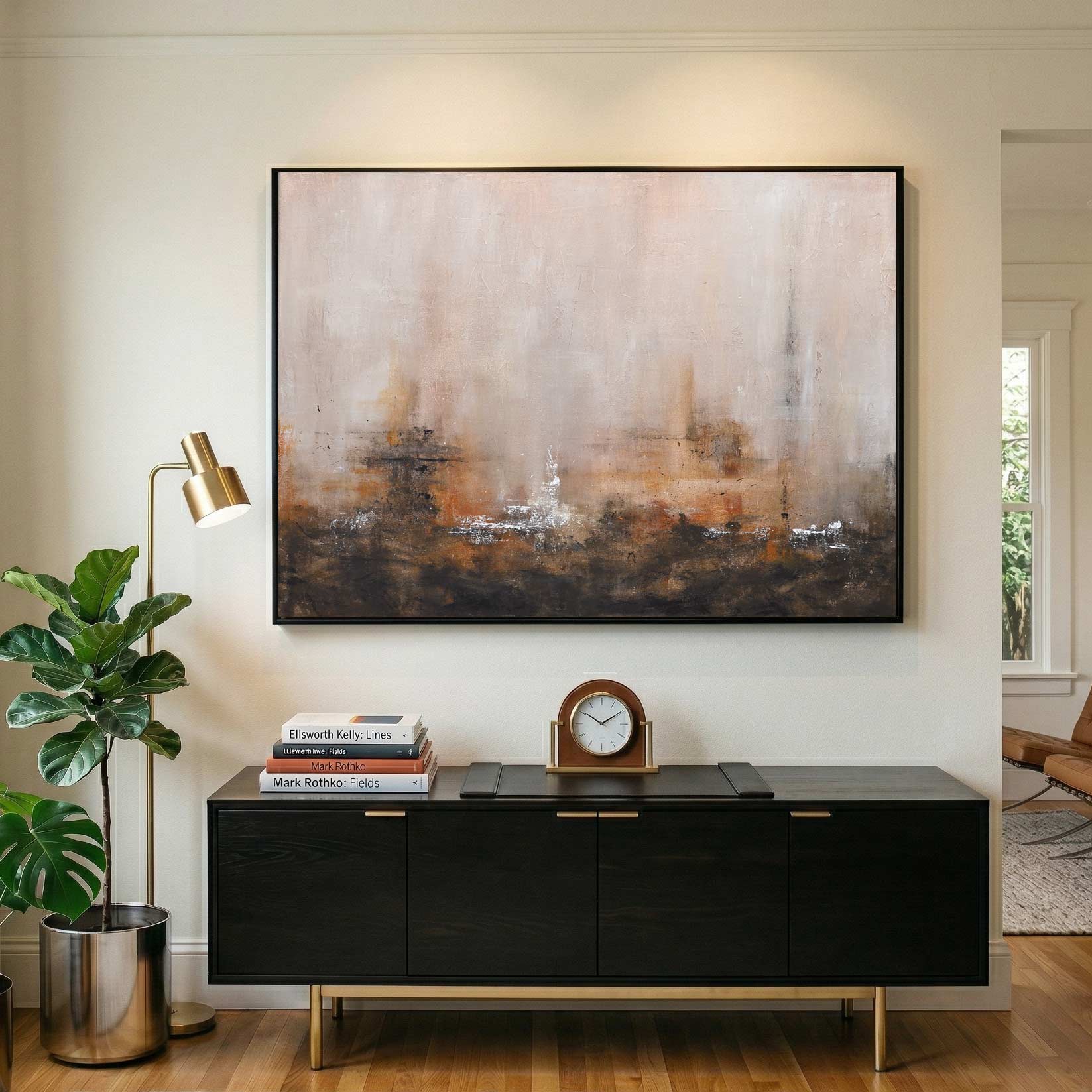 home office art Horizontal Wabi Sabi Wall Art Framed Decor Warm Colors