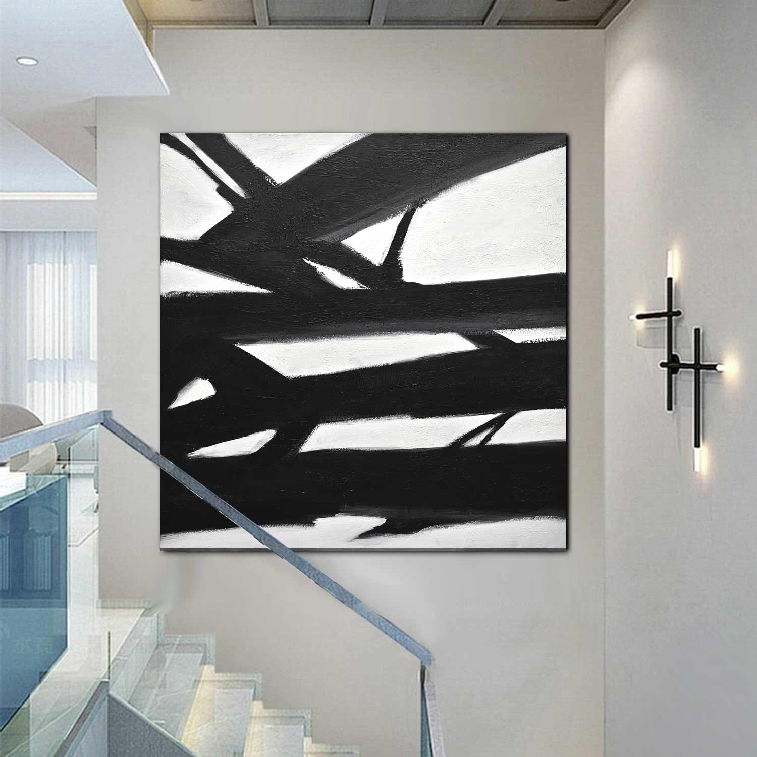 abstract black white kline painting