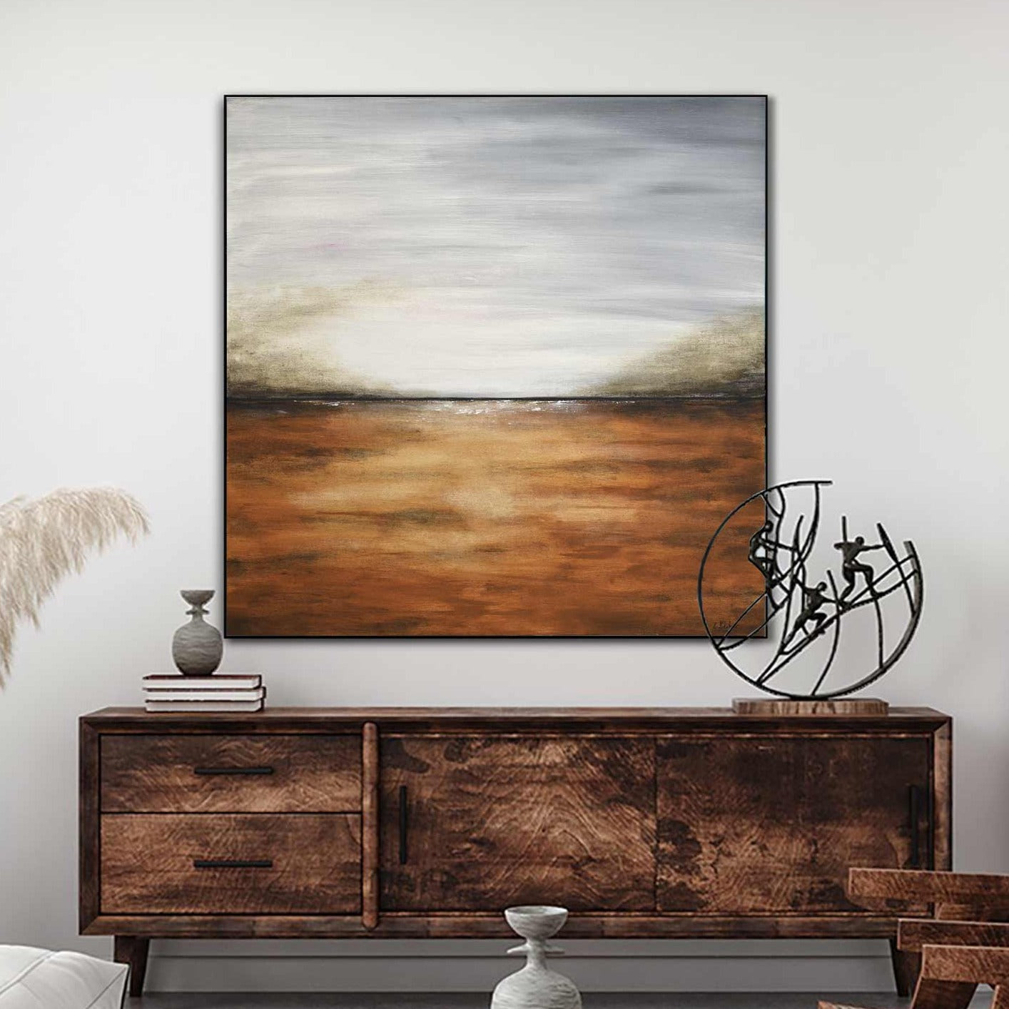 sienna amber landscape oil painting