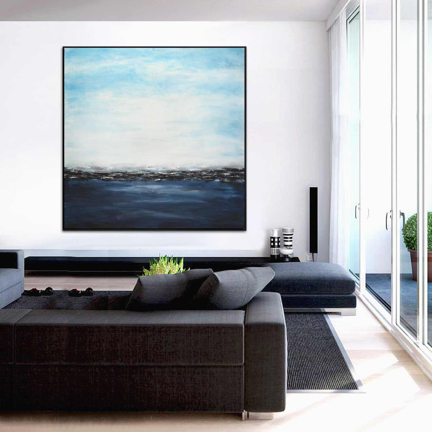 large abstract seascape painting