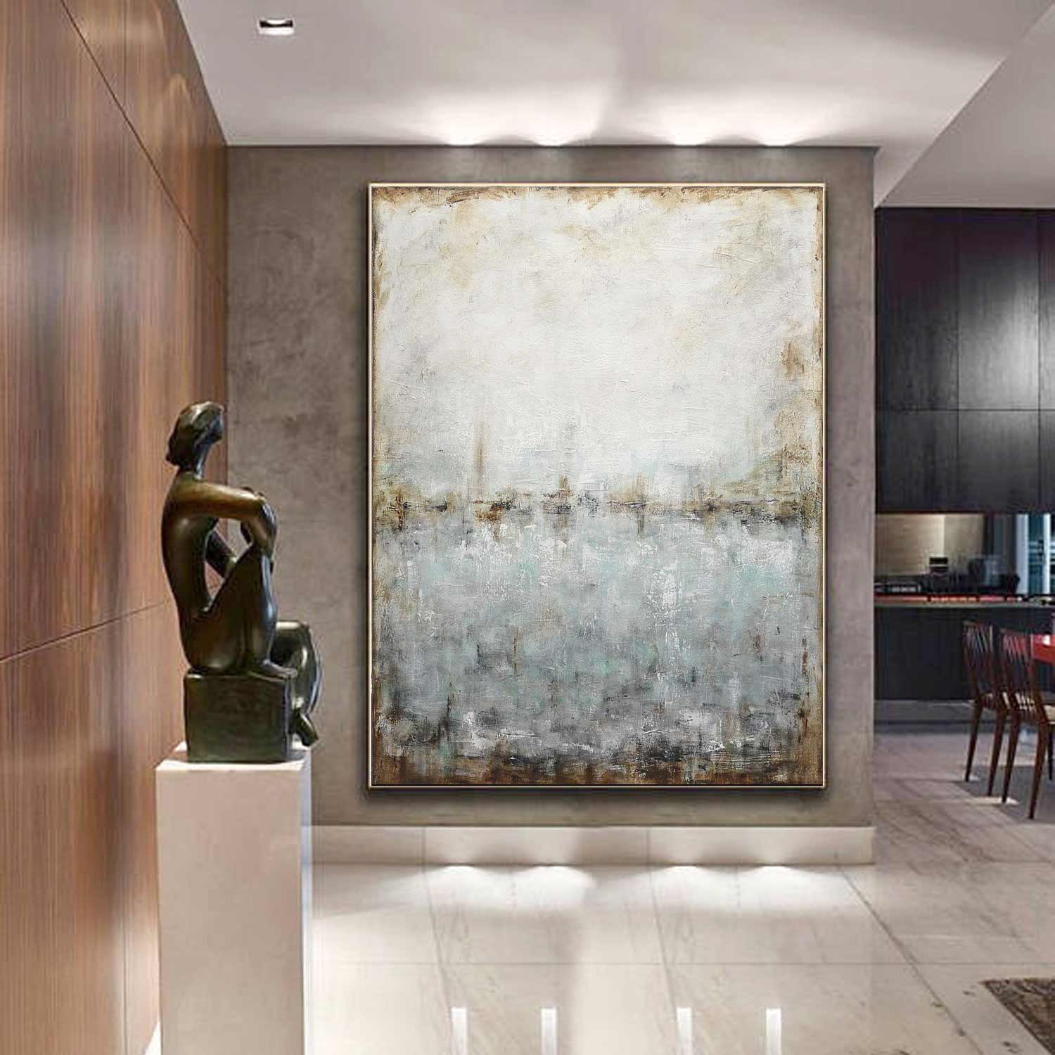 vertical large abstract artwork painting