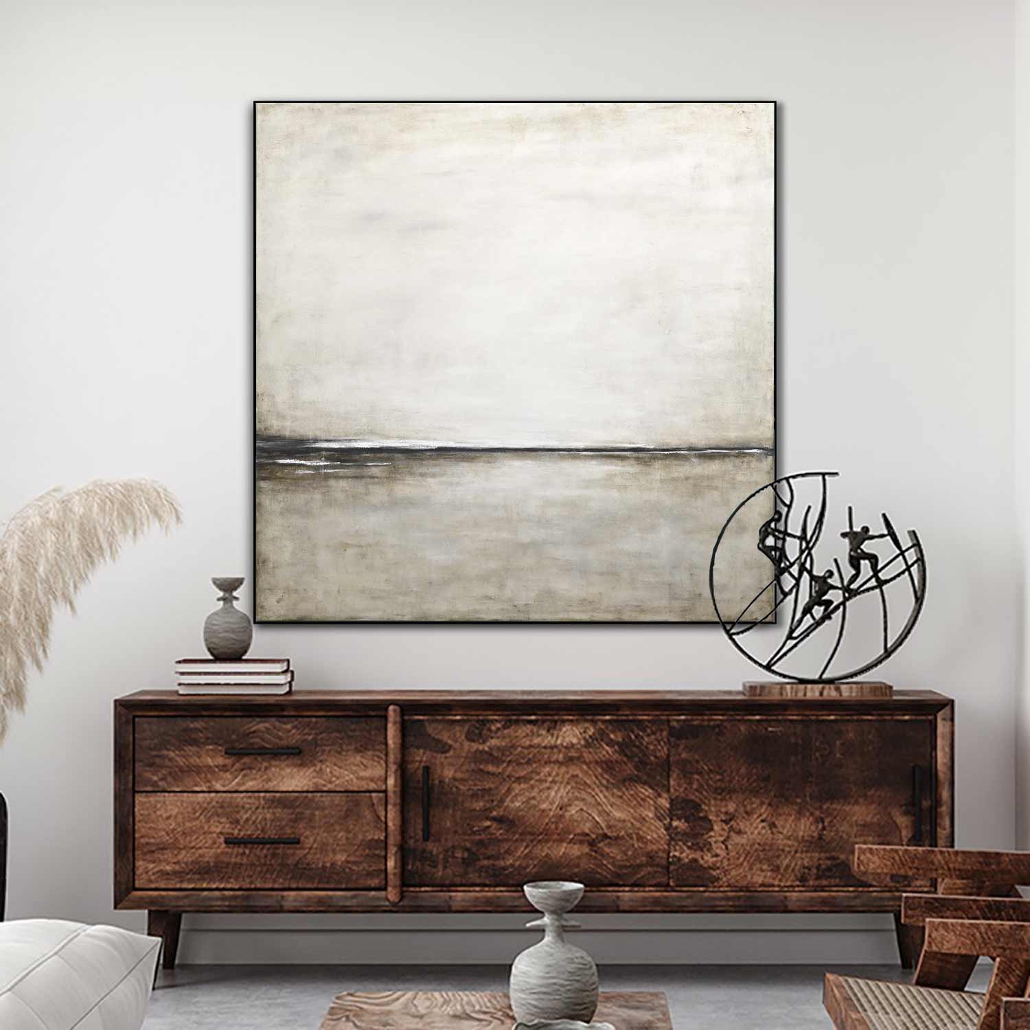 large painting monochrome beige brown