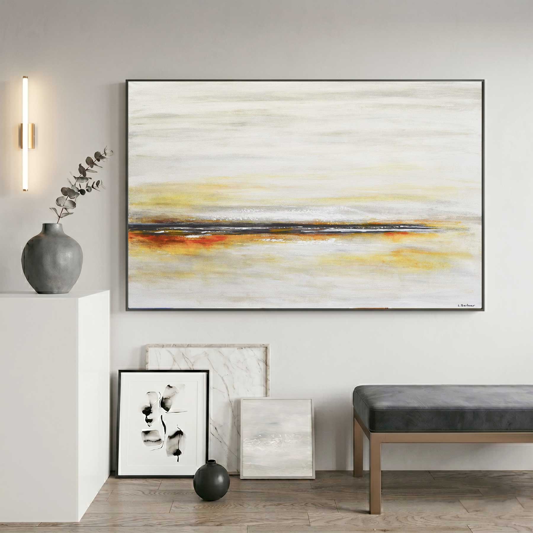 large horizontal original hand painted art