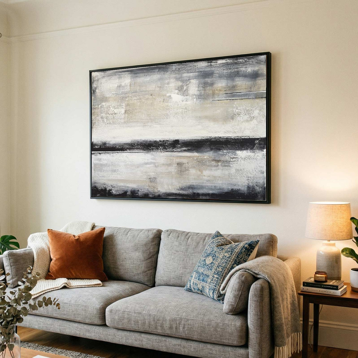 large horizontal Contemporary Abstract living room