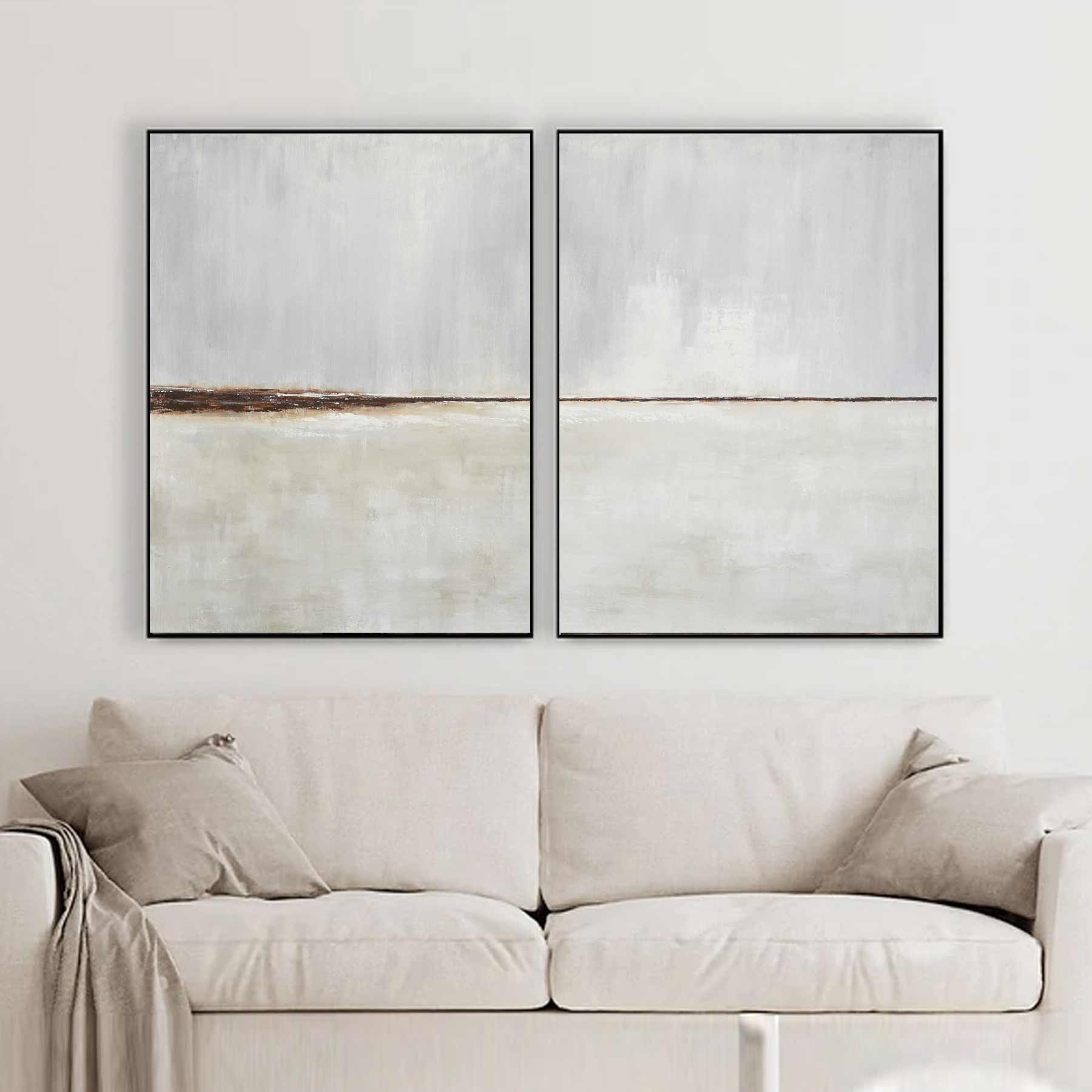 diptych Minimal Paintings High End Art Sandy Beach