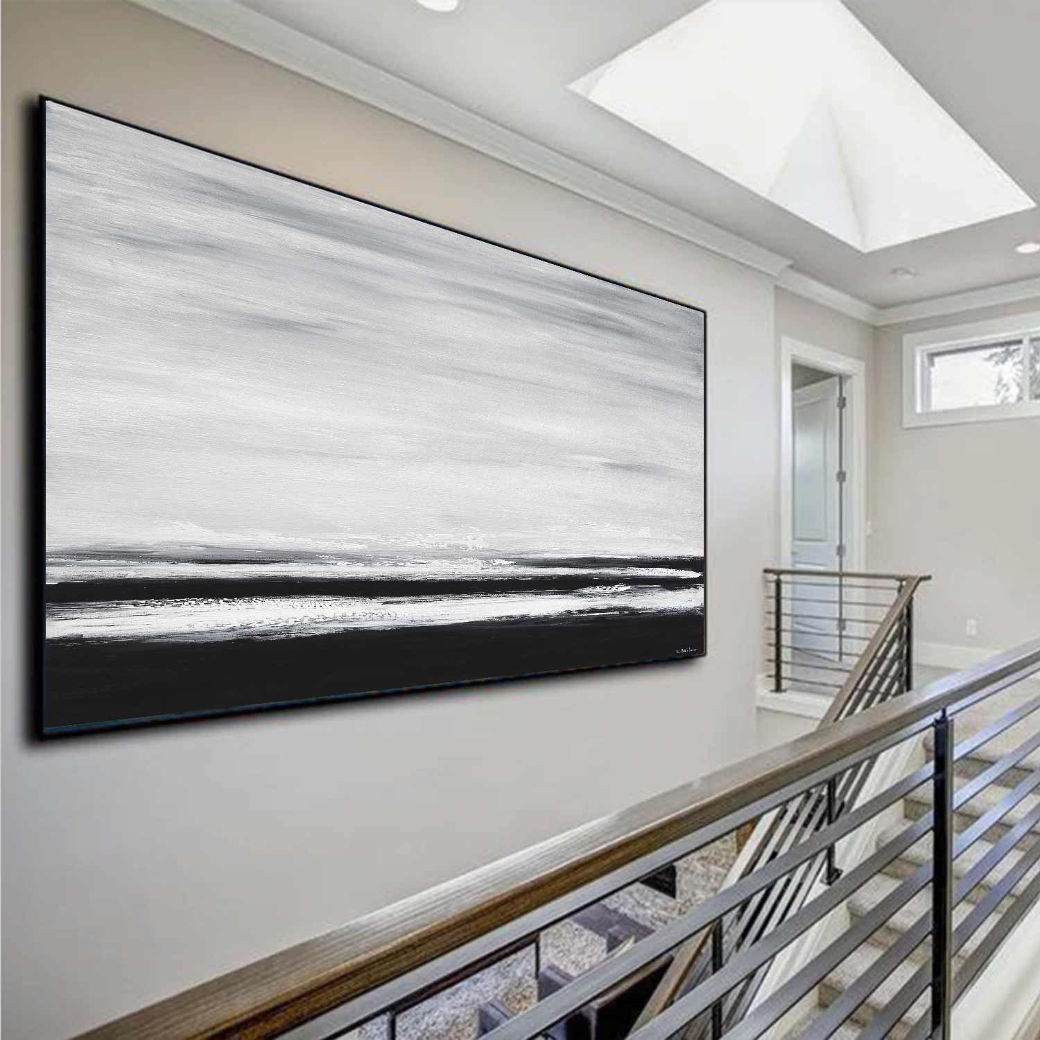 Wide Black Wide Landscape Art On Canvas Wall Decoration