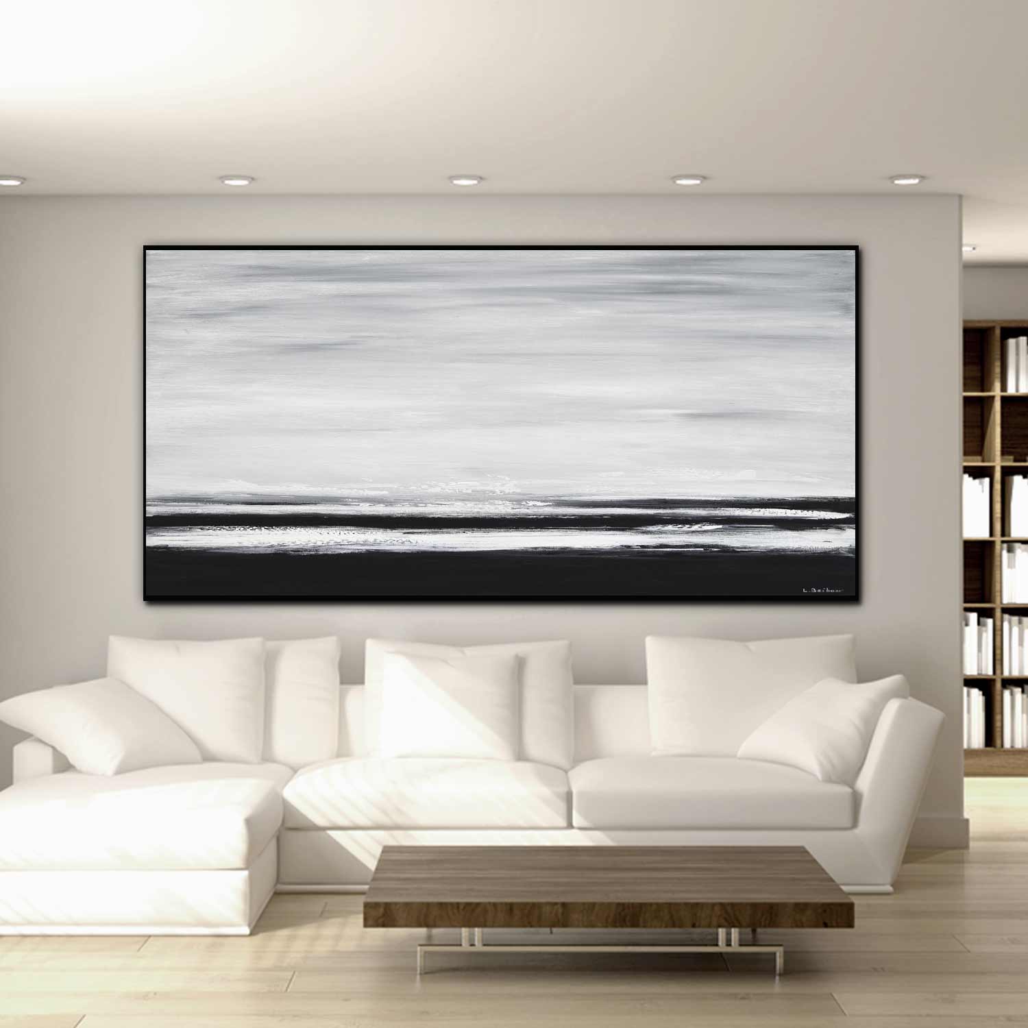 Wide Black Wide Landscape Art On Canvas Wall Decoration