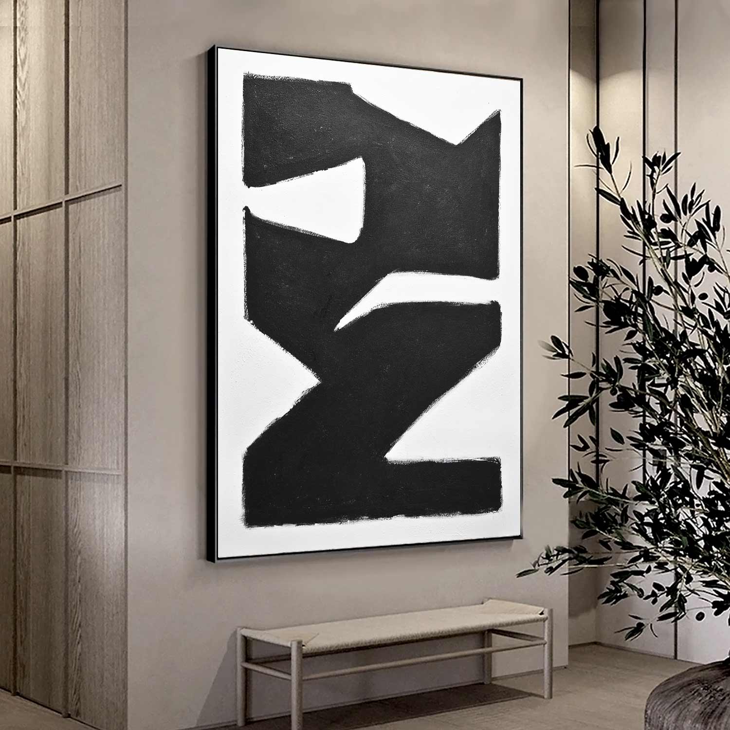 monochrome vintage abstract painting