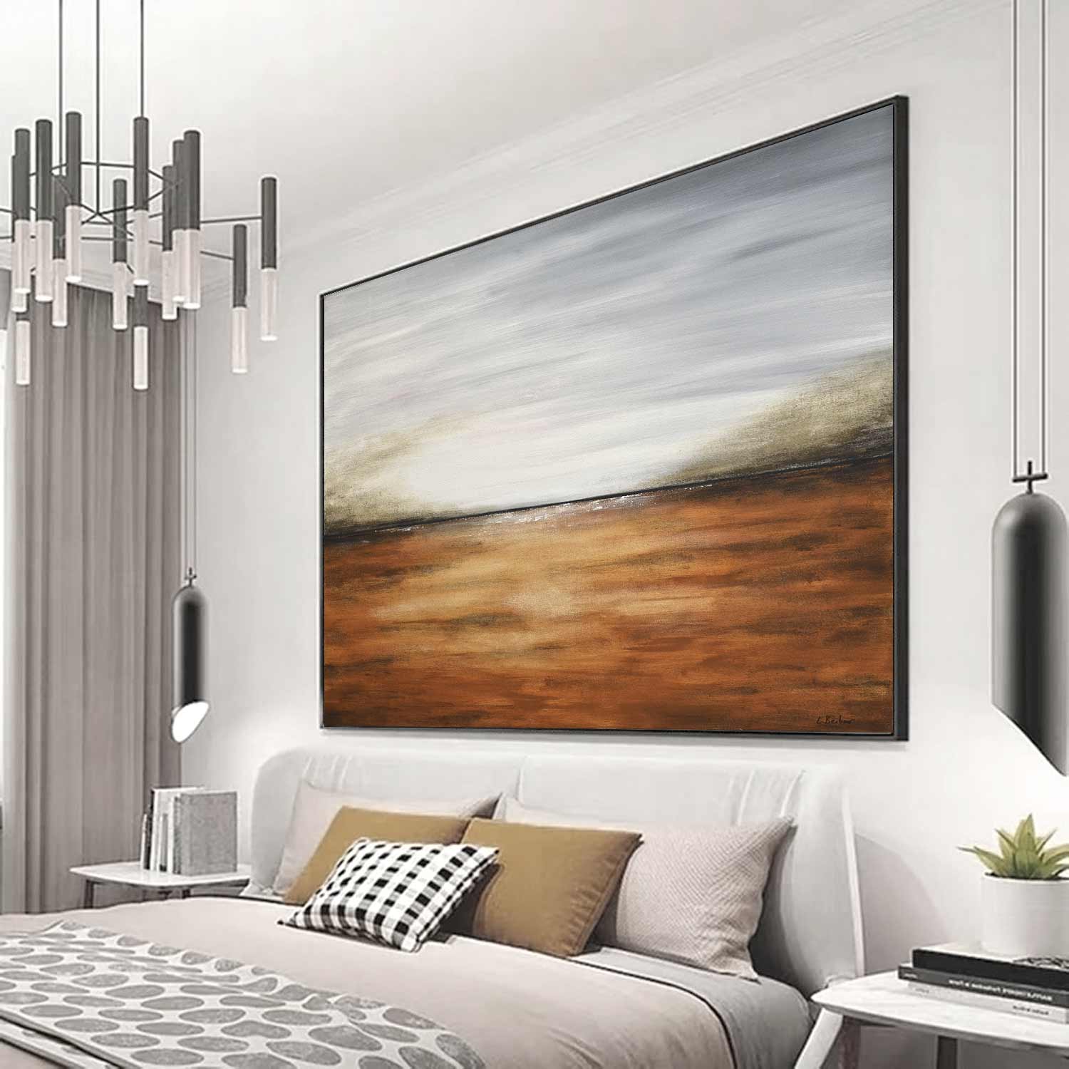 muted tones large expensive painting