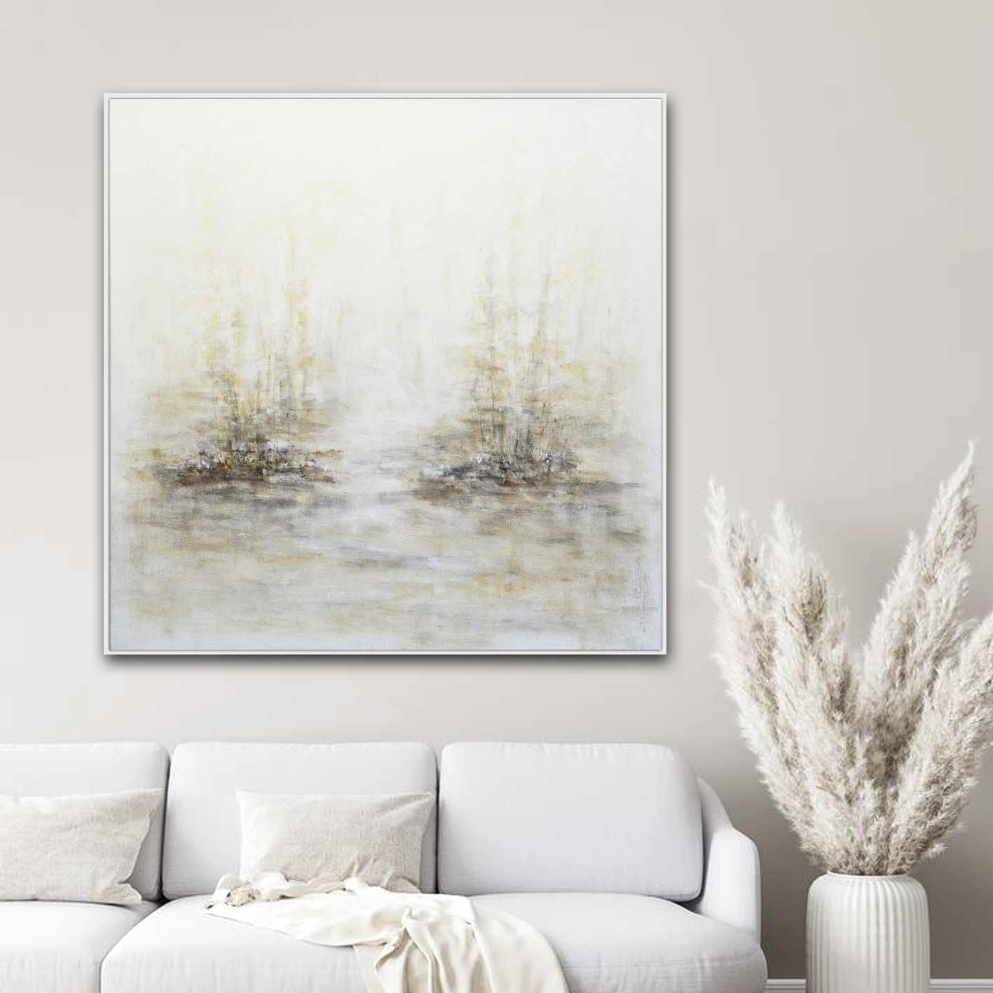 natural colors painting forest abstract light wall art 