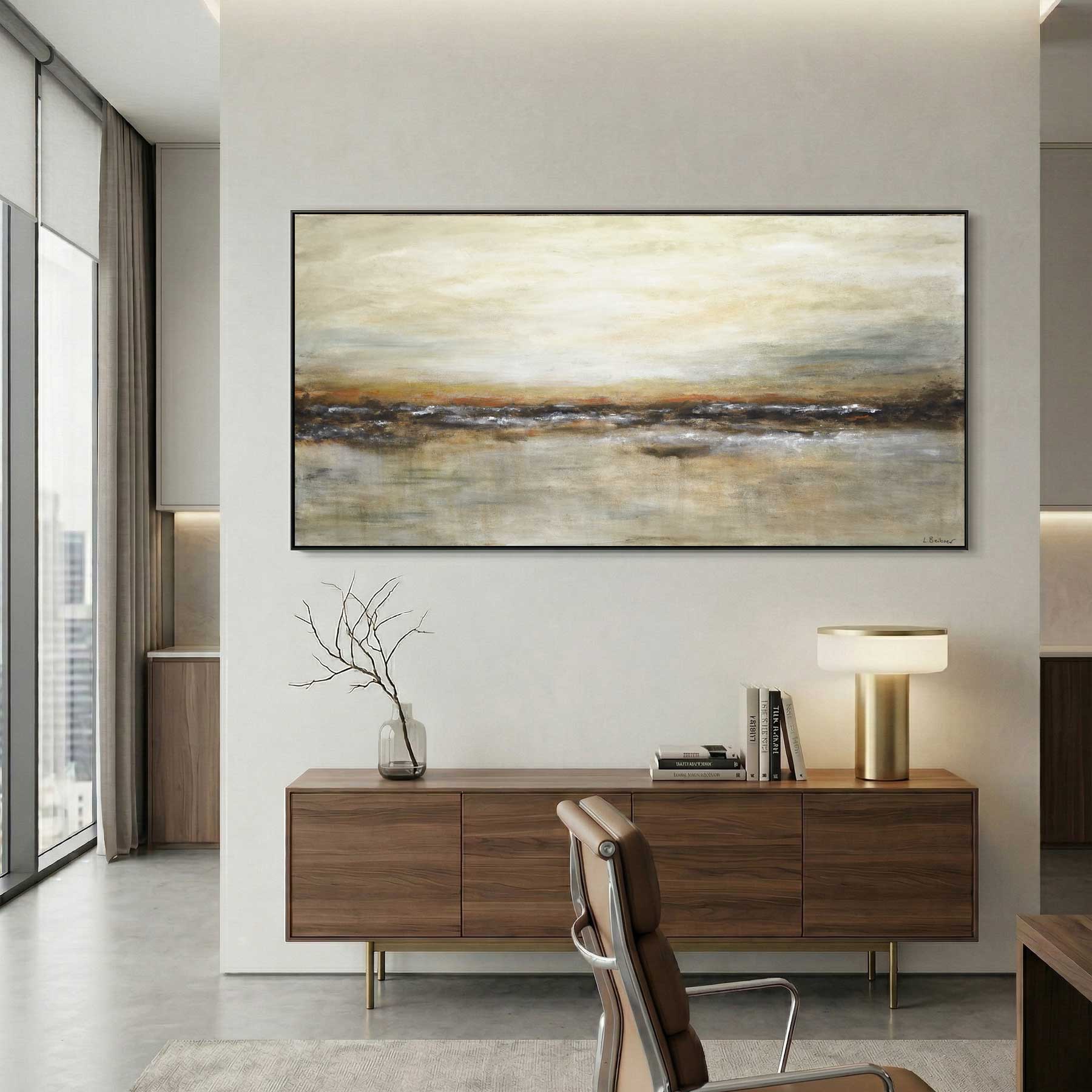 brown beige painting for office wall