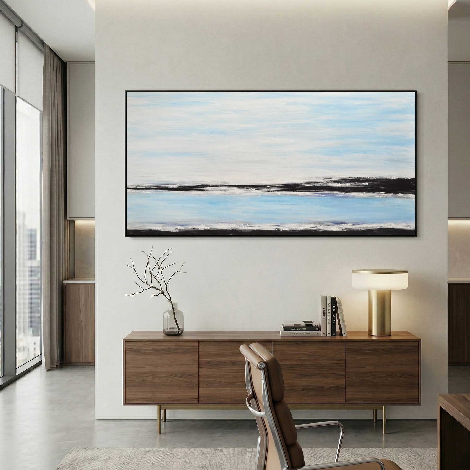 Panorama Hand Painted Seascape Painting in office