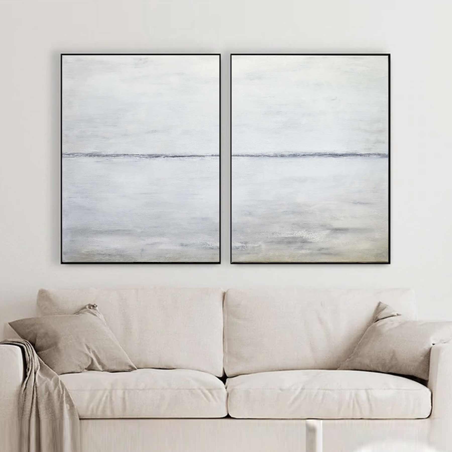 Paintings Light Wall Art Double Piece Canvas Huge Abstracts