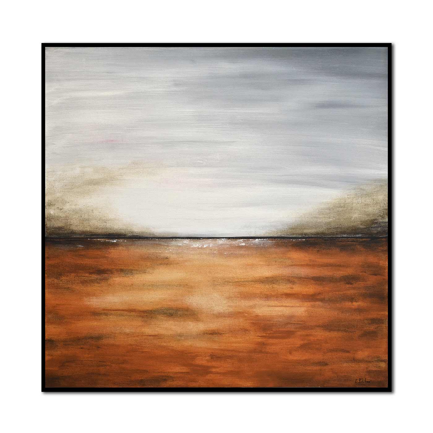 sienna amber landscape painting