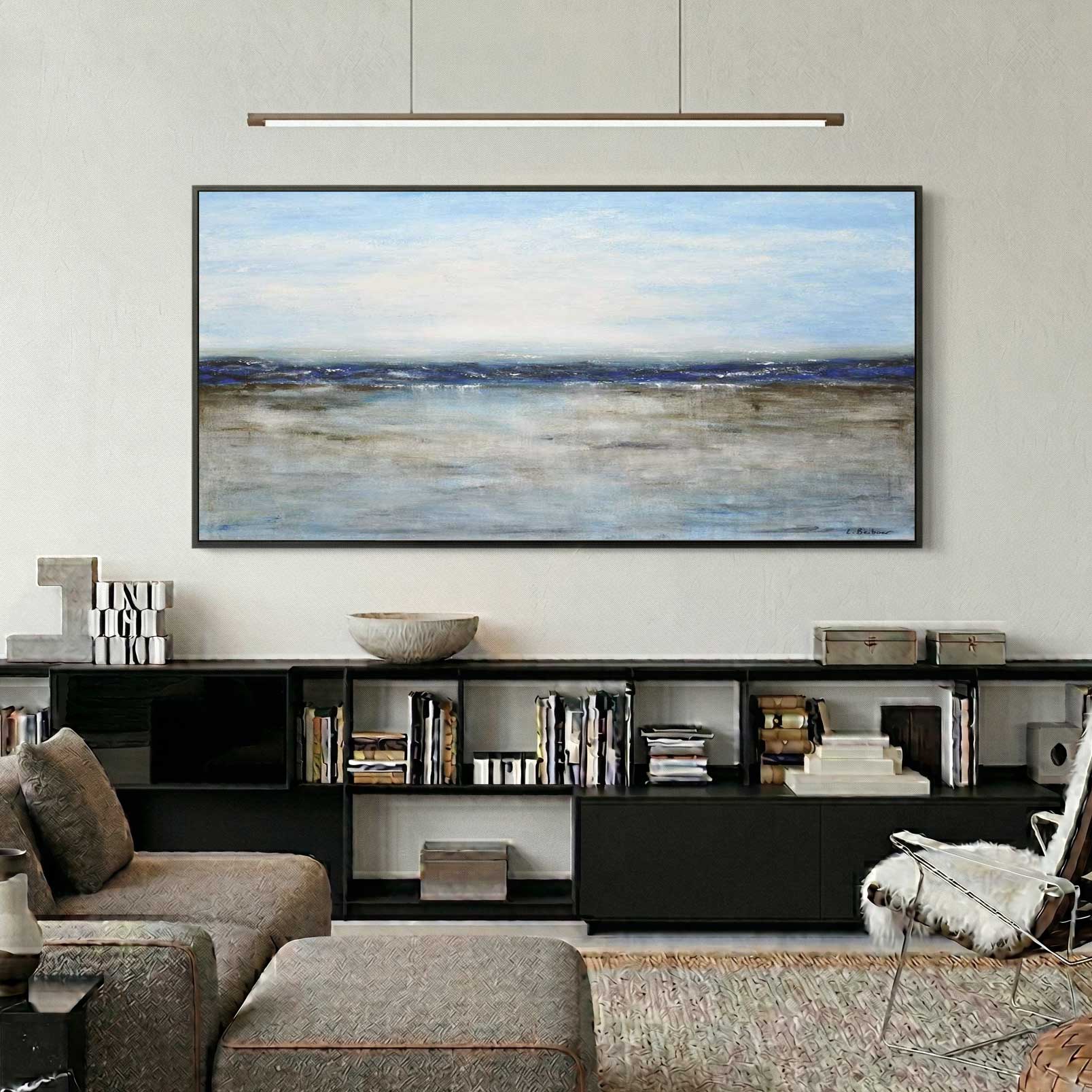 panoramic art in black frame