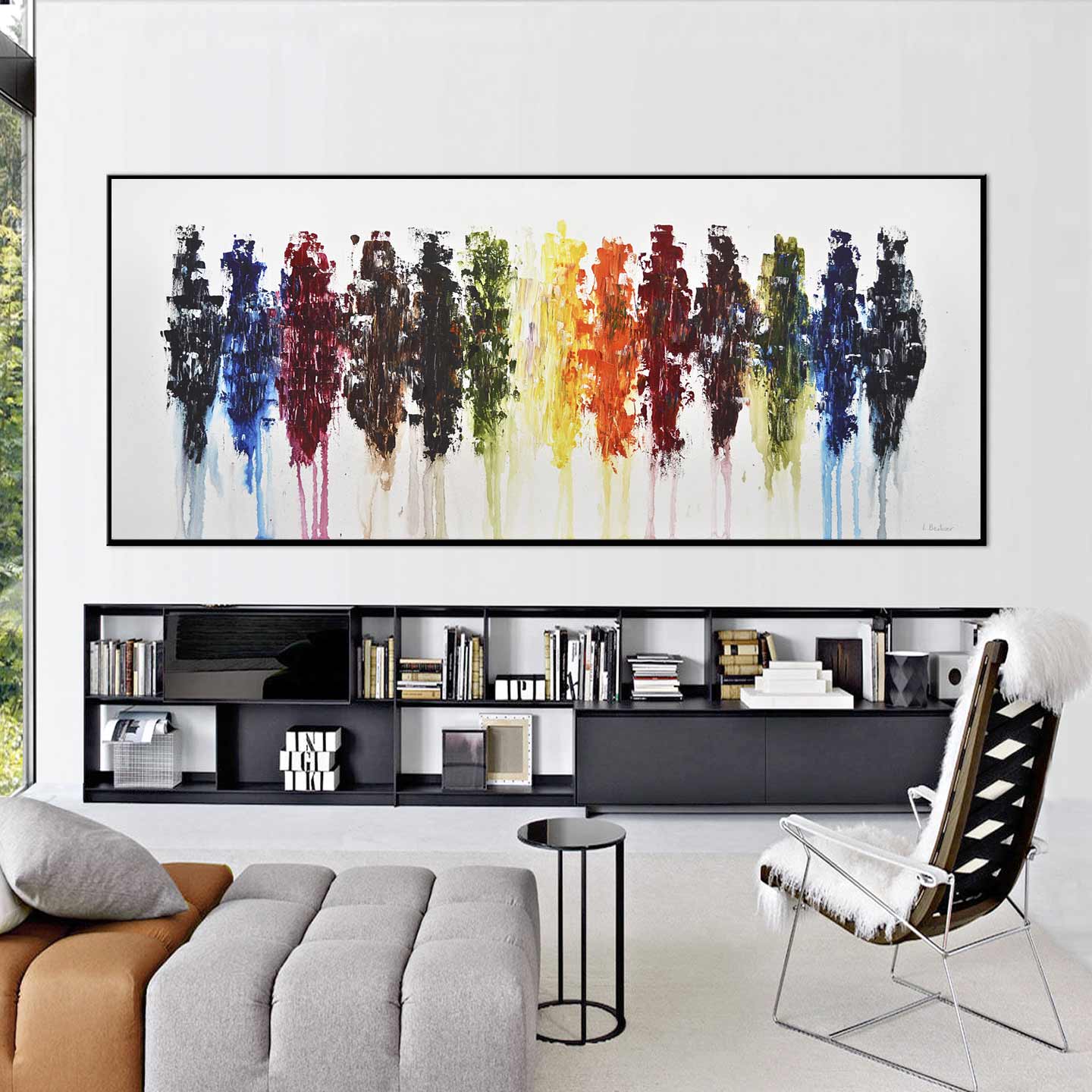 panoramic multicolor abstract painting
