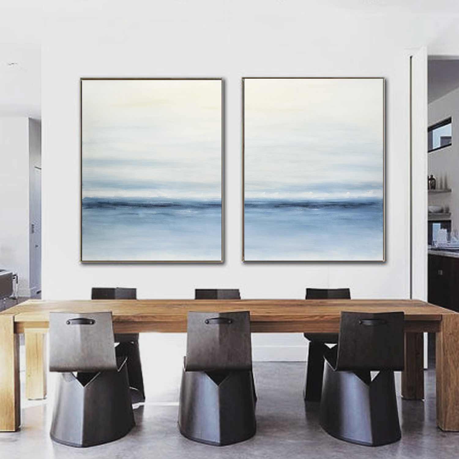 set of 2 large abstract paintings