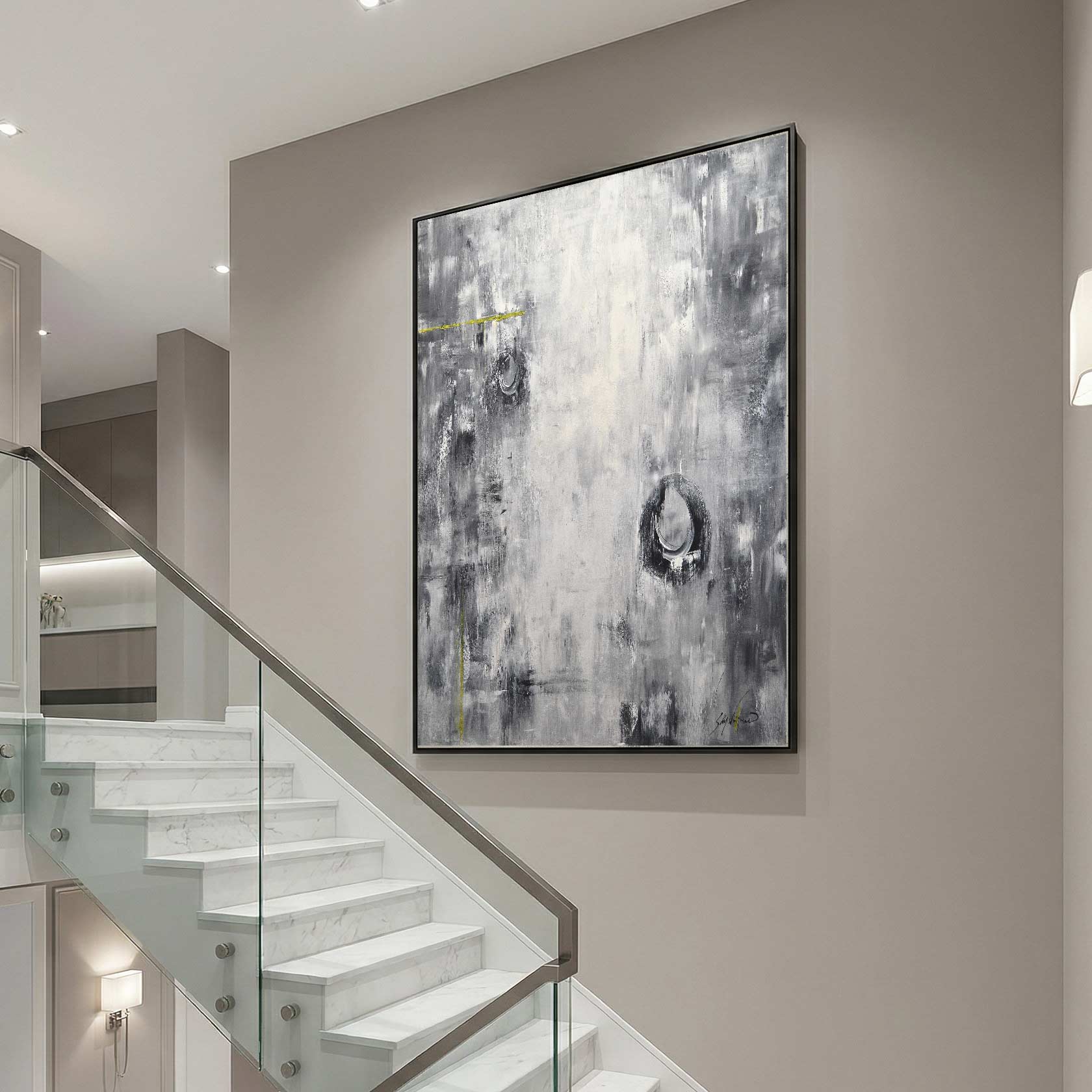 Expressionism Painting Framed Wall Art Acrylic Painting staircase