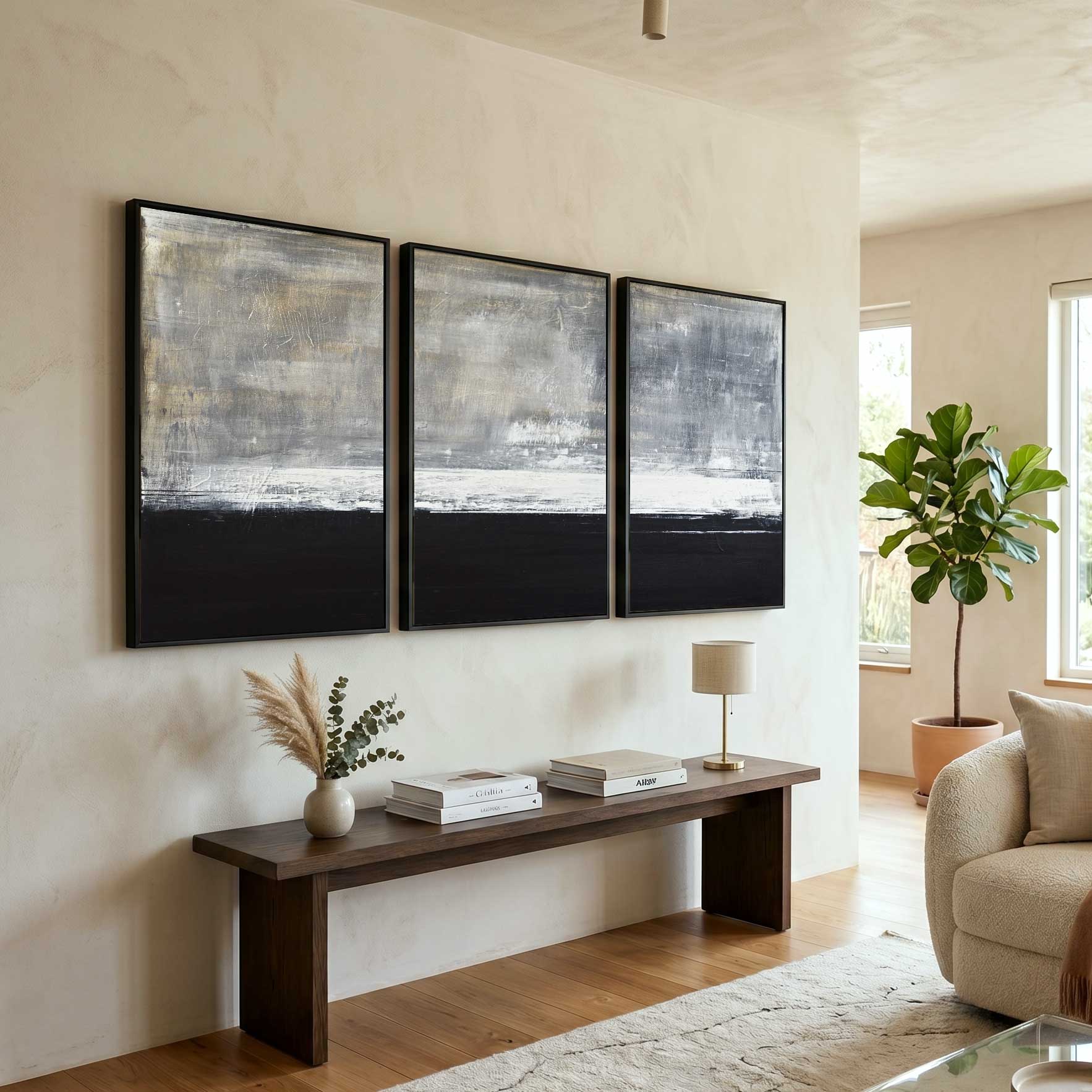 3 Piece Artwork For Large Walls Contemporary Paintings for living room