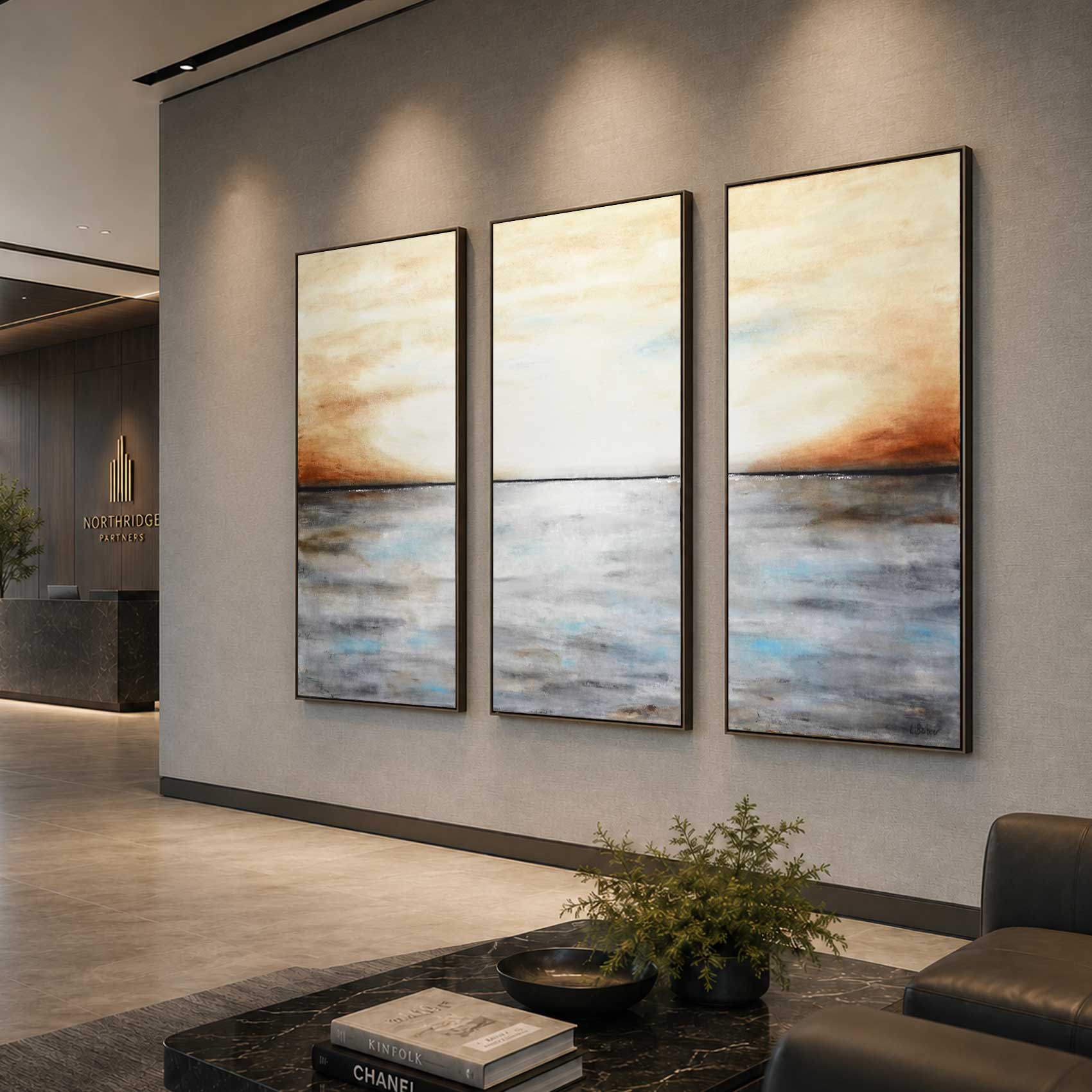 Large Original Triptych Landscape Painting Large Scale 3 panel