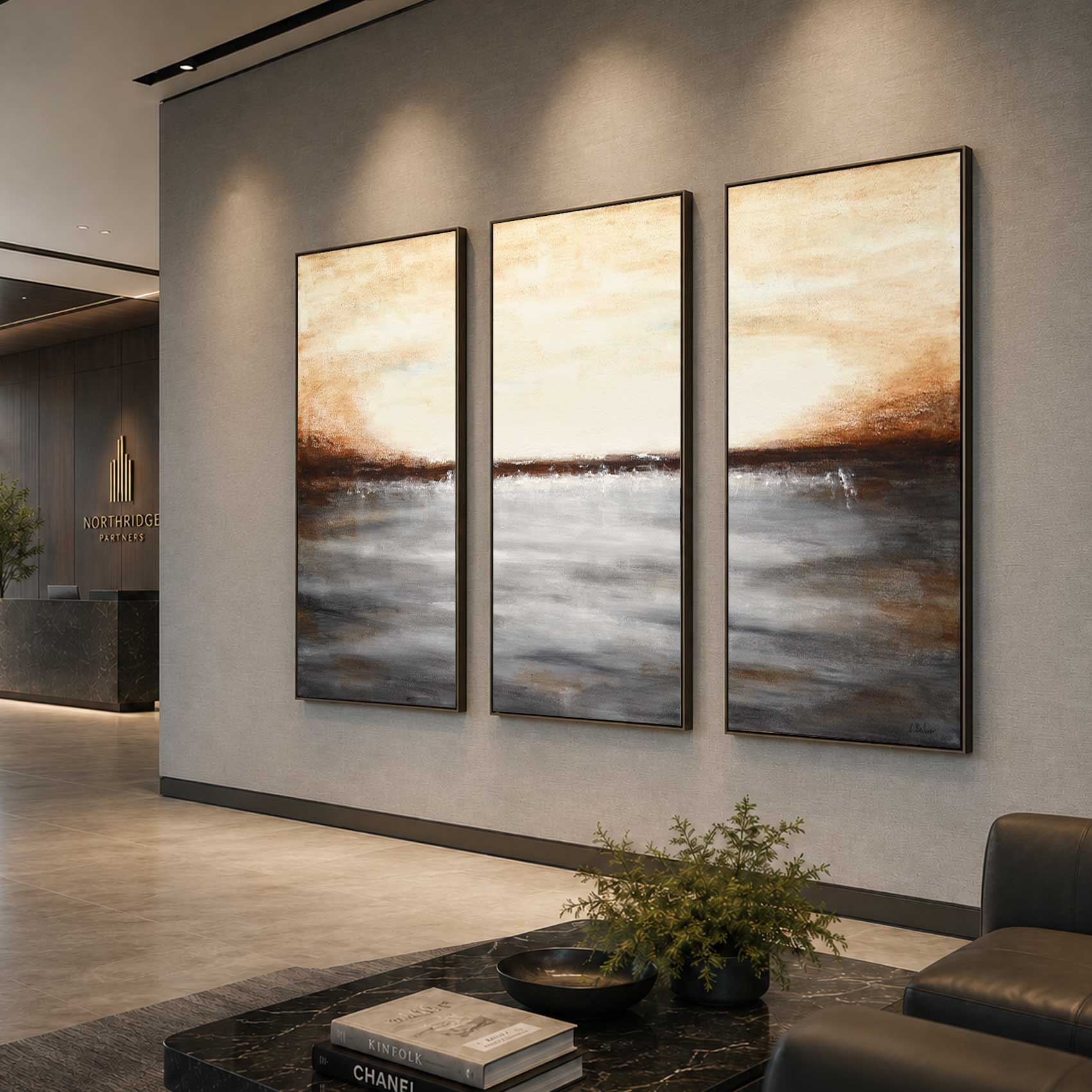 original XL Oversized Paintings For Large Walls Set Of 3 Landscape Art