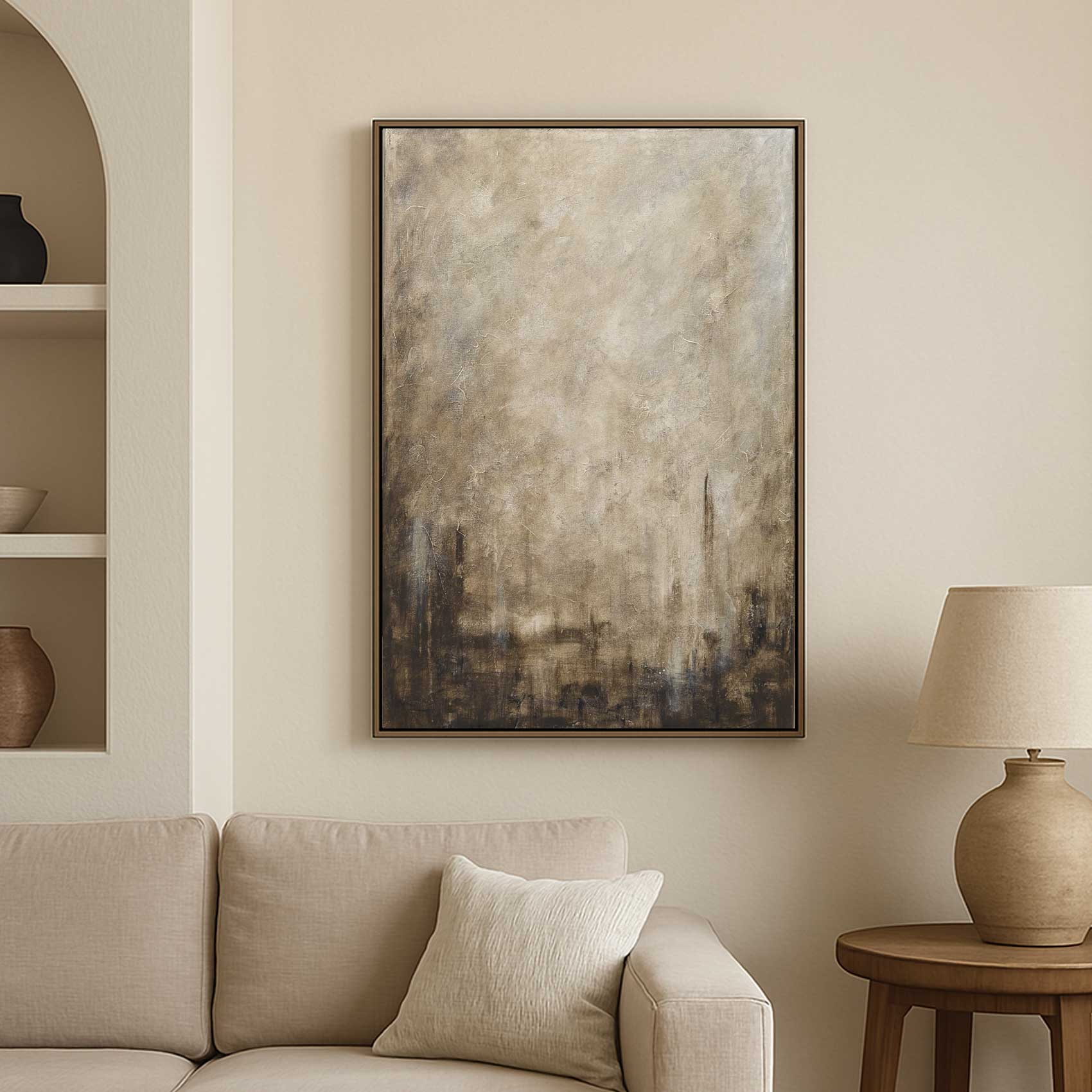 Earth Tones Painting Textured Wabi Sabi Brown Beige Art