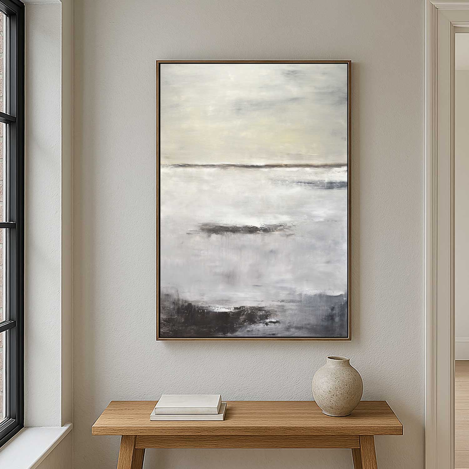 framed beige taup ebrown creme earth tone art