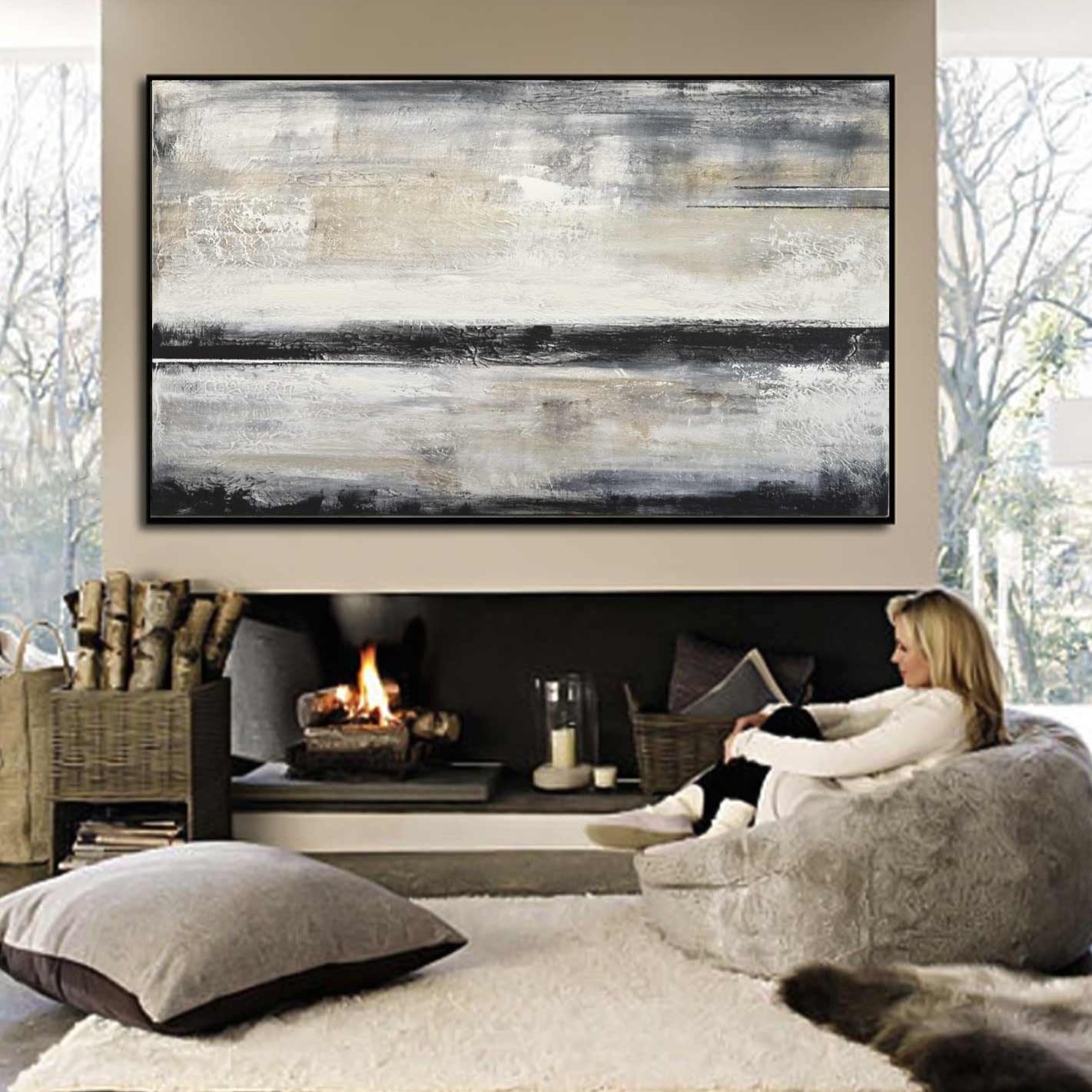 suede contemporary abstract wall decor